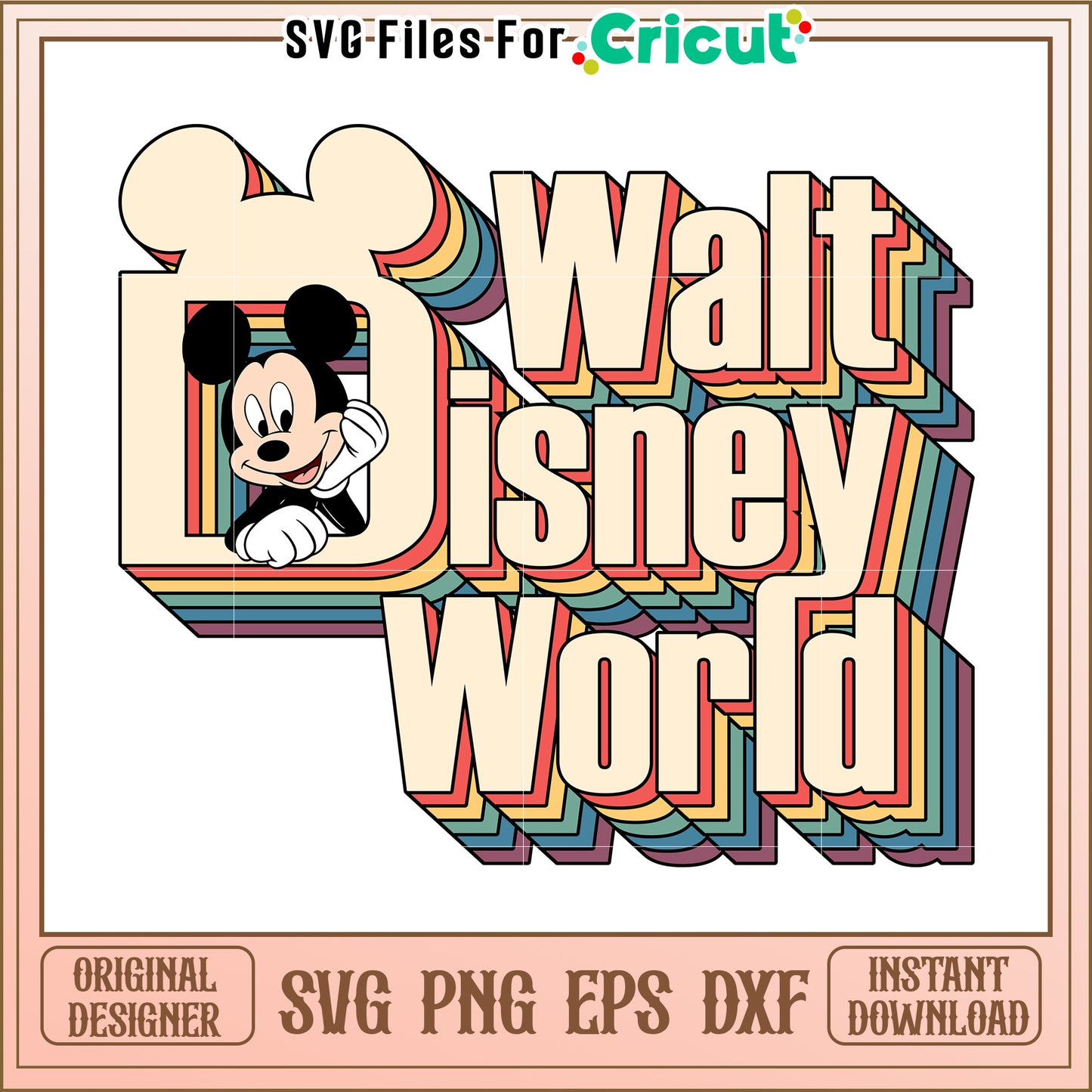 Retro Disney World SVG Design Instant Download