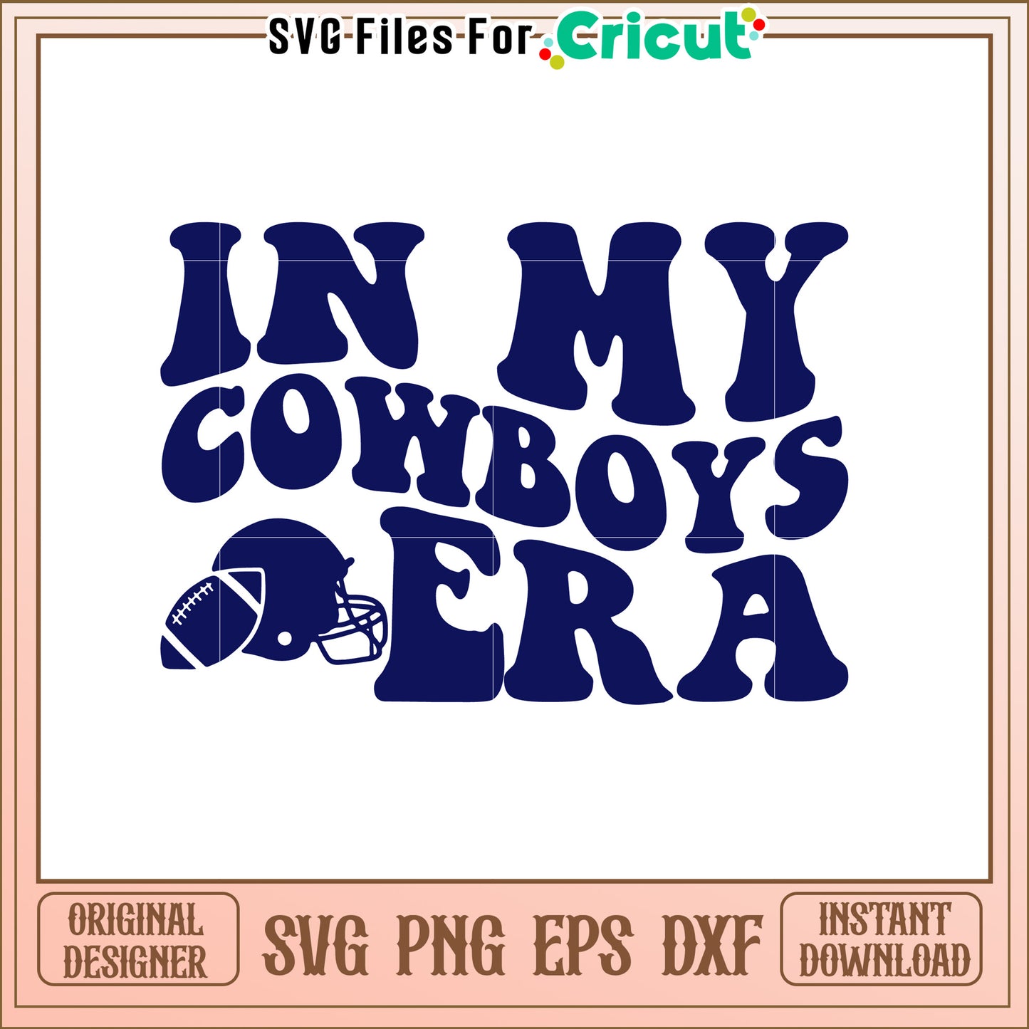 Retro Football Design In My Cowboys Era SVG
