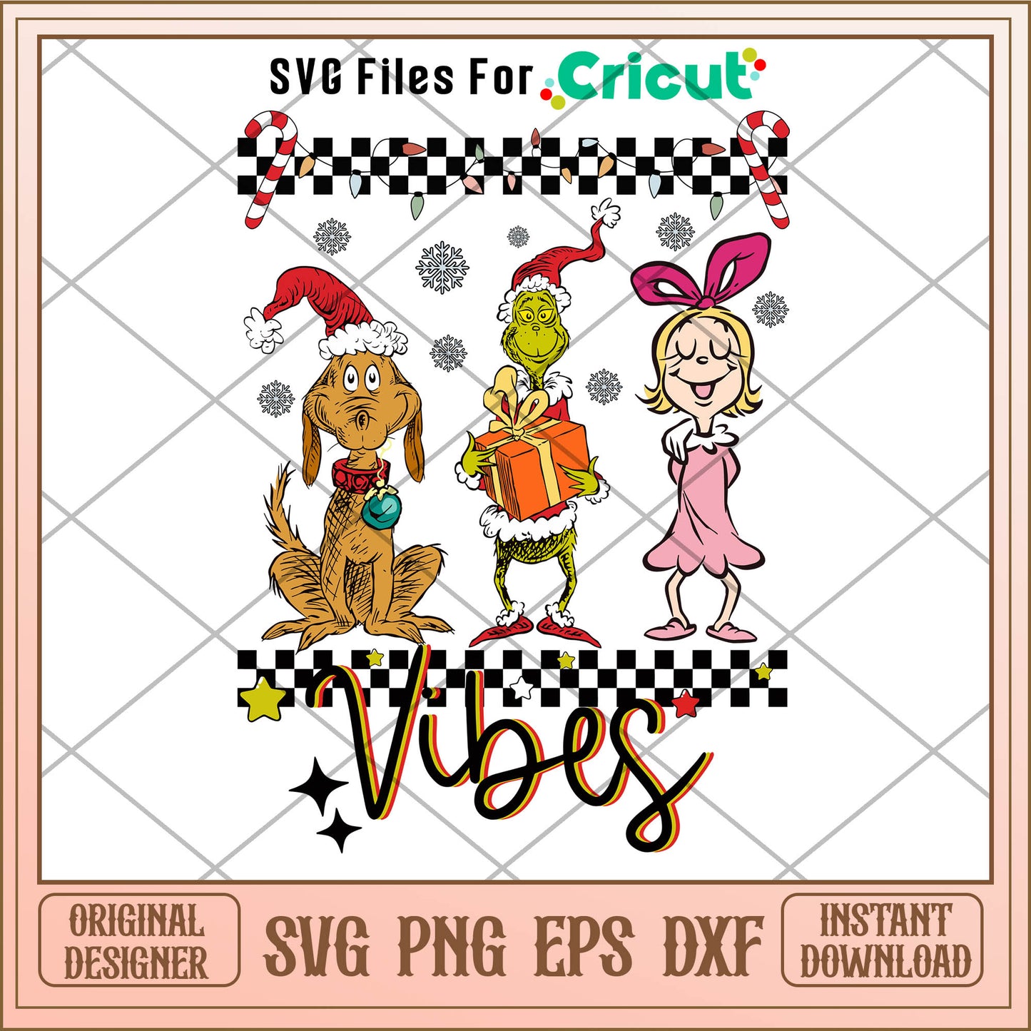 Retro Grinch Cindy Lou Who Christmas Vibes SVG cartoon cindy lou svg