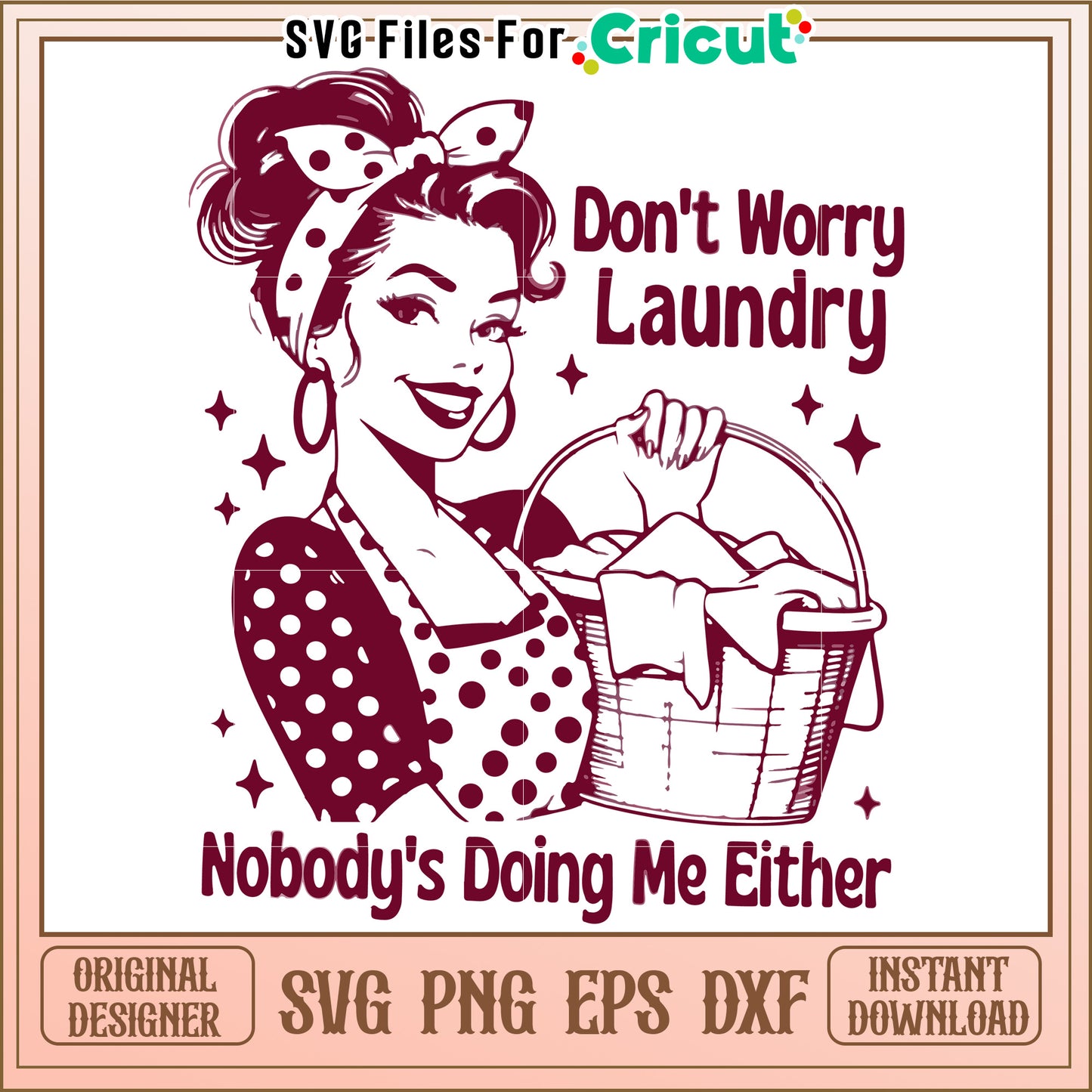 Retro Laundry Girl Design, Perfect for Home Decor and Gifts