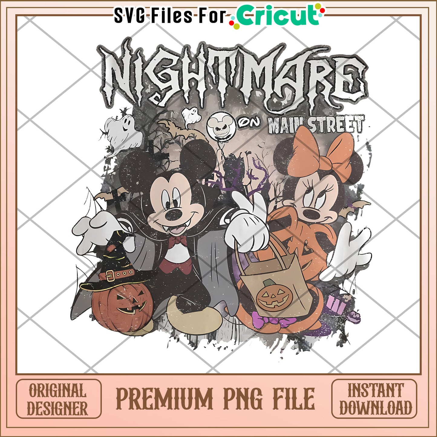 Retro Nightmare On Main Street png, spooky halloween png, halloween season png