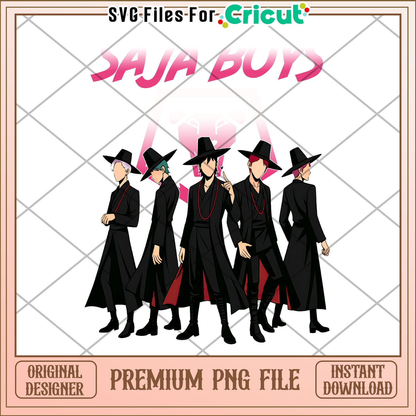 Retro Saja Boys Kpop Demon Hunters Halloween png, kpop demon hunters png, halloween png