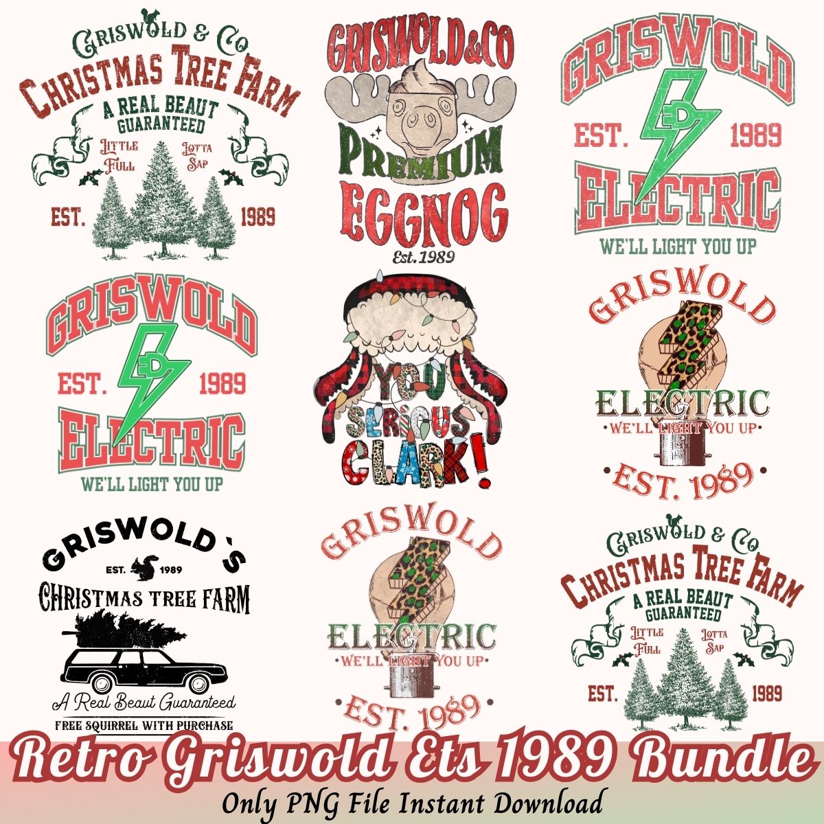 Retro Griswold Est 1989 Bundle, Retro Griswold png bundle