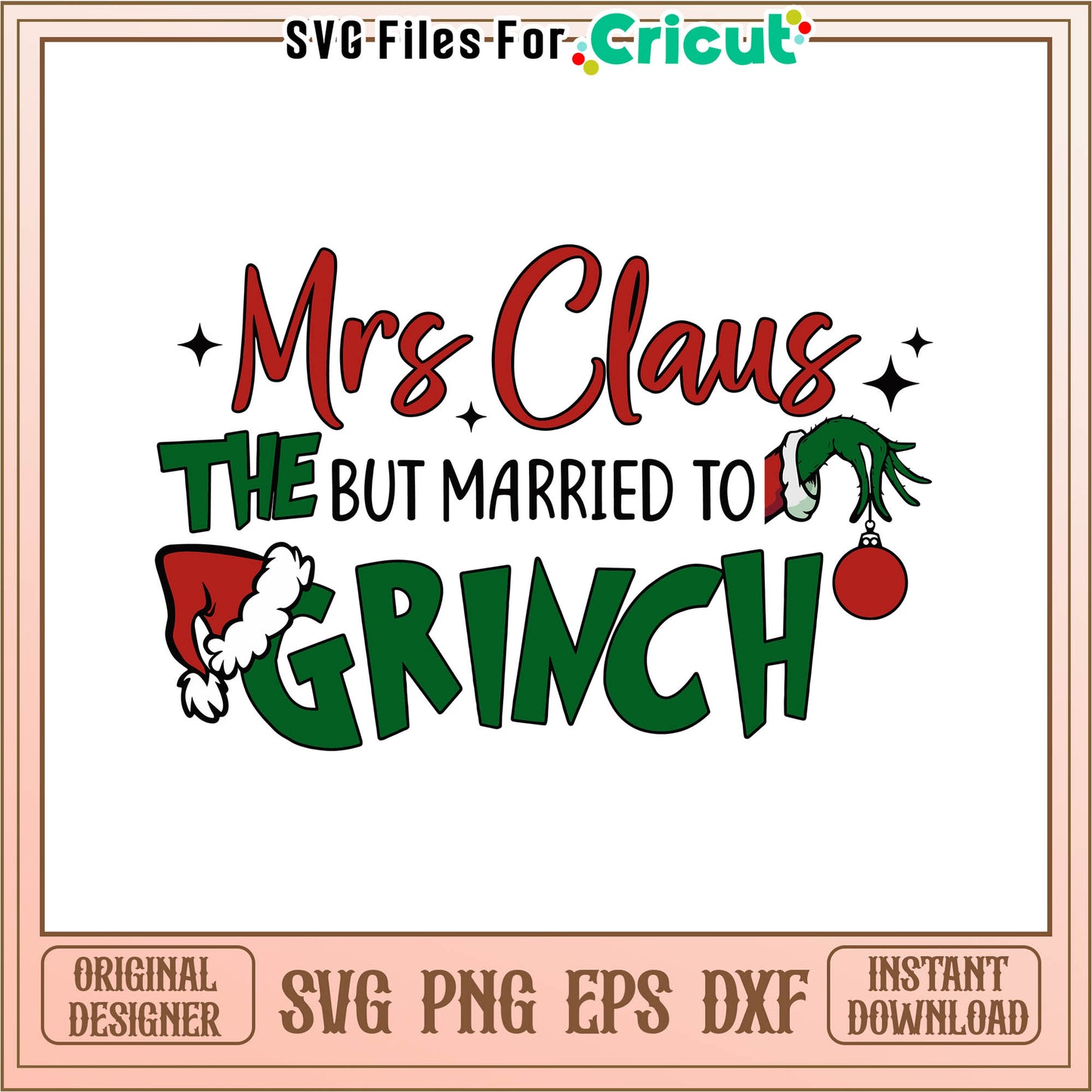 Retro claus but married the grinch svg, grinchmas clipart svg