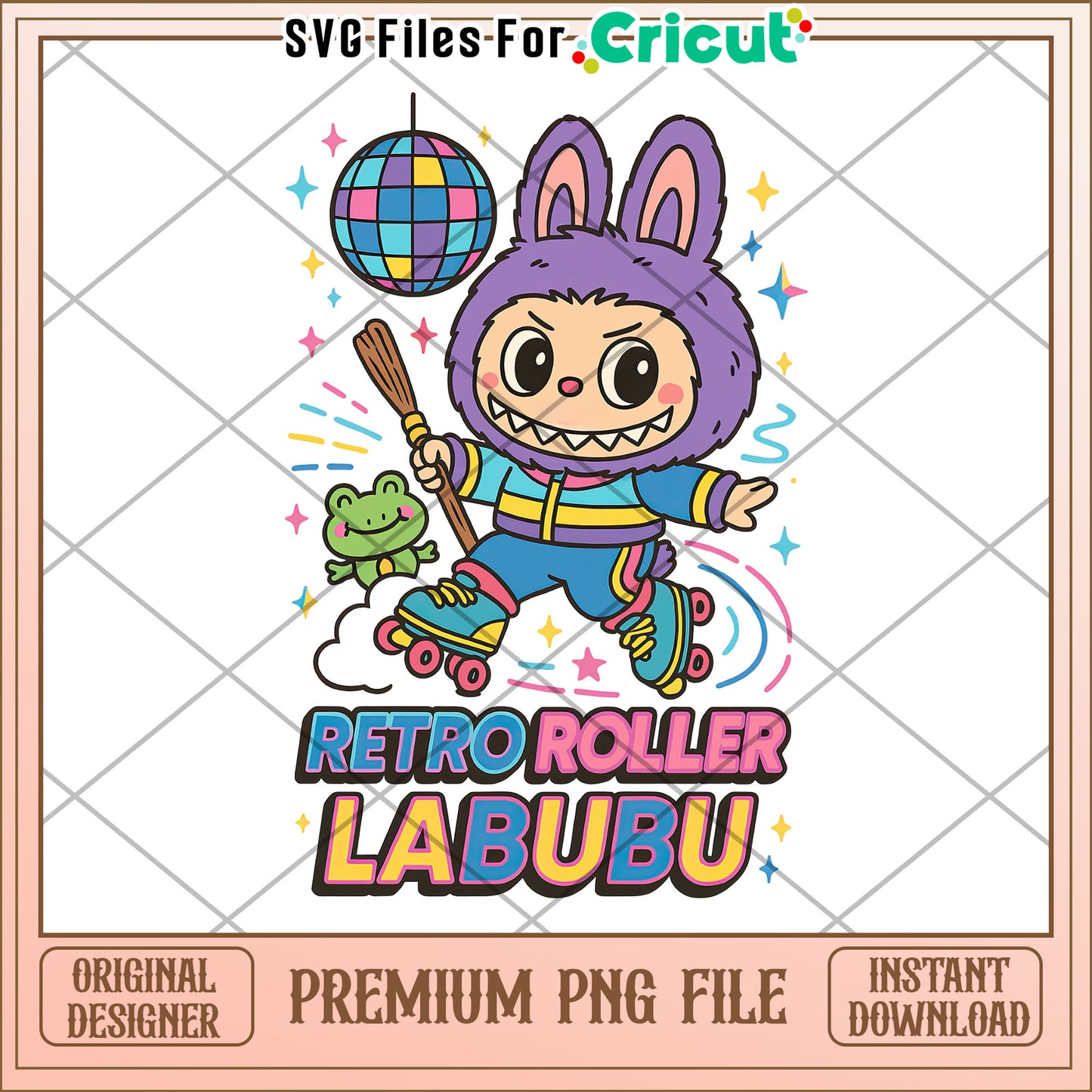 Retro roller labubu png, labubu keychain png, labubu doll png