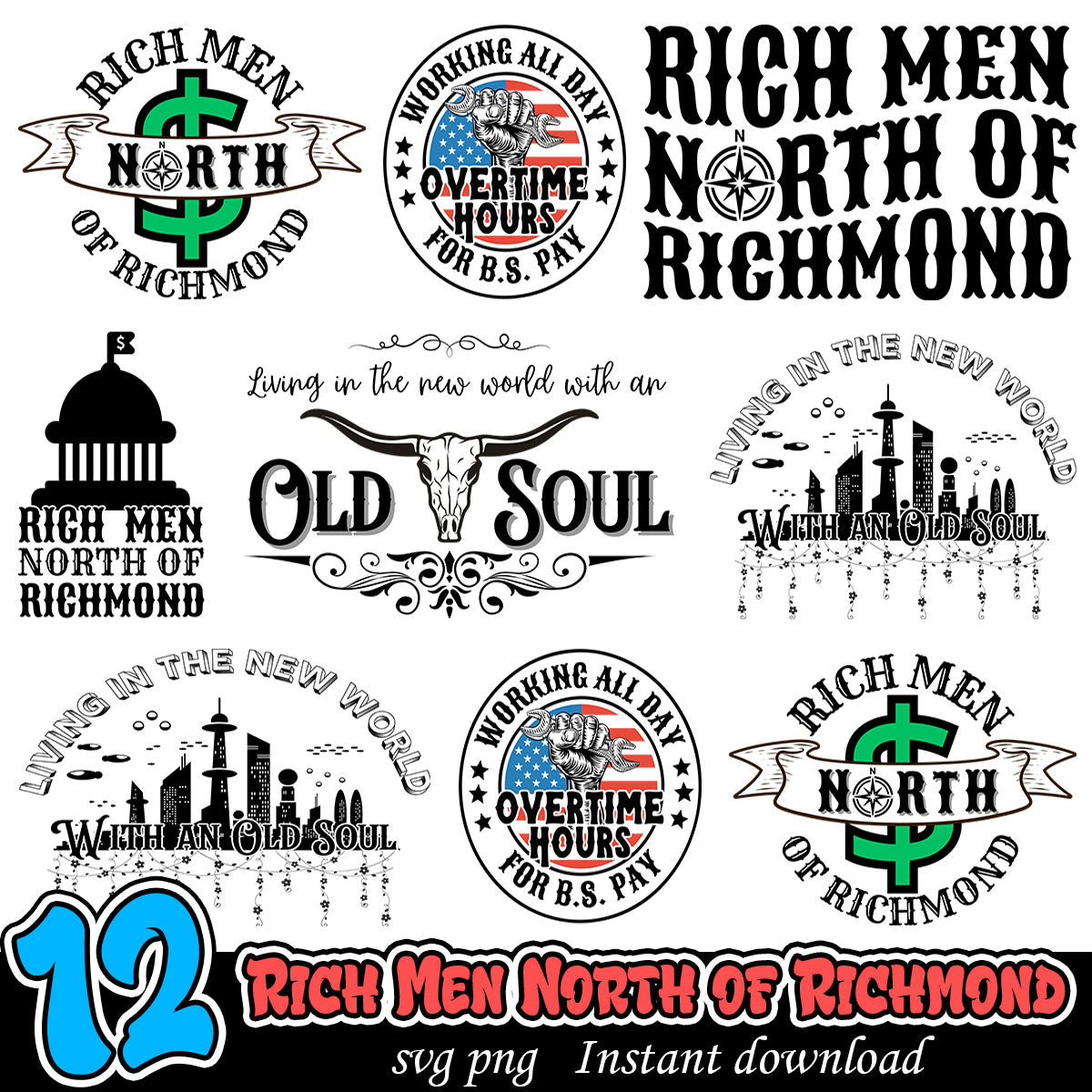 Rich Men North of Richmond svg, Oliver Anthony svg bundle