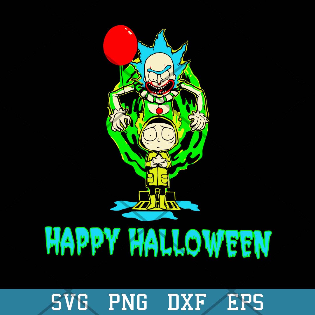 Rick And Morty Pennywise IT Halloween Svg, Halloween Svg-Svgfilesforcricut