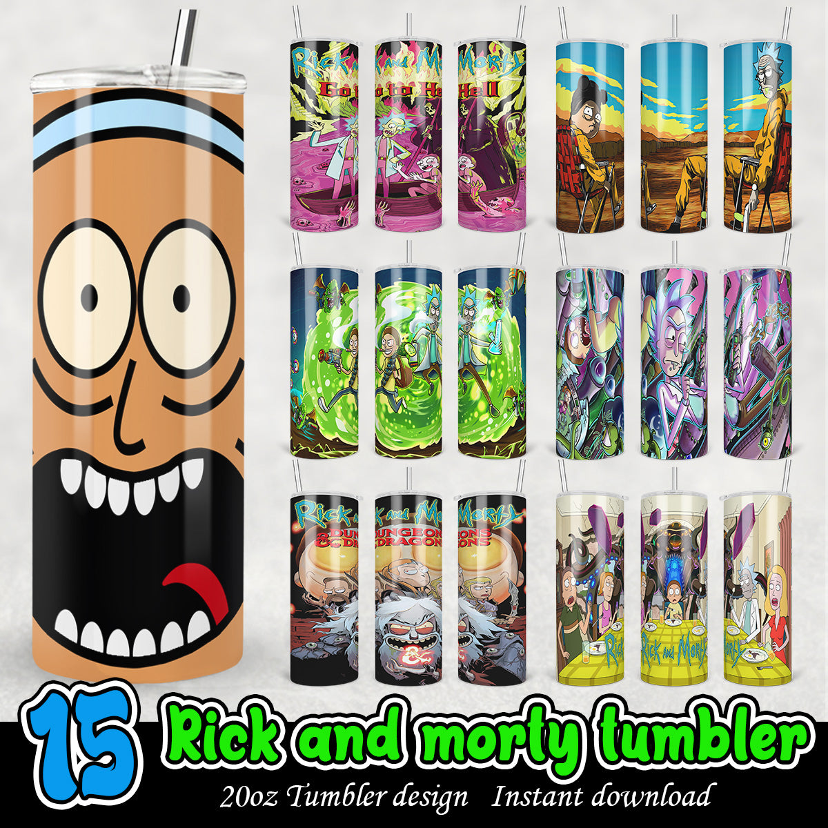Rick and Morty Tumbler Bundle, Cartoon network 20oz tumbler