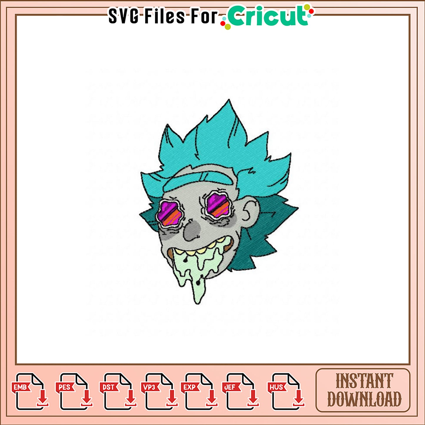 Rick and Morty Embroidery Design Instant Download