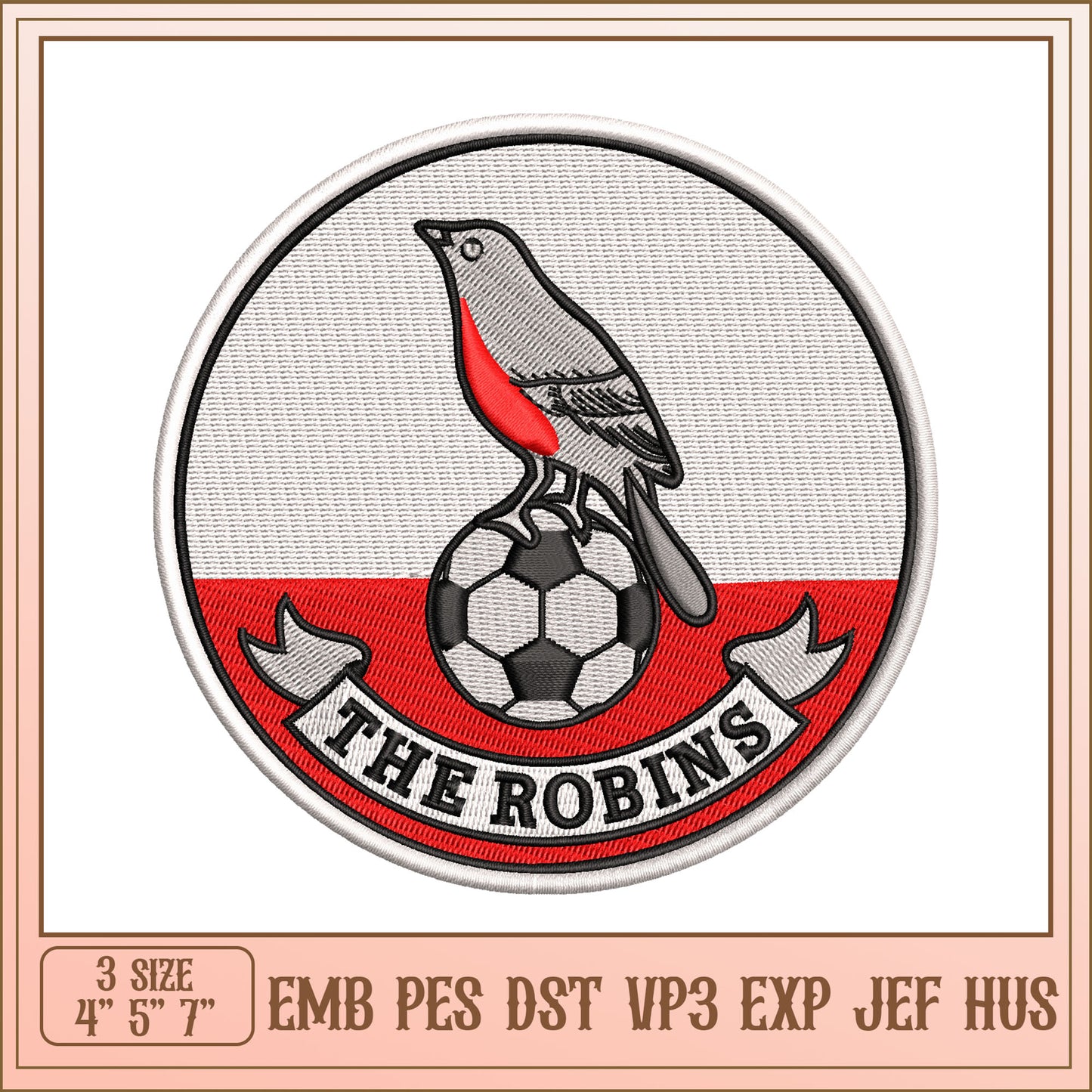 Robins Soccer Embroidery Design