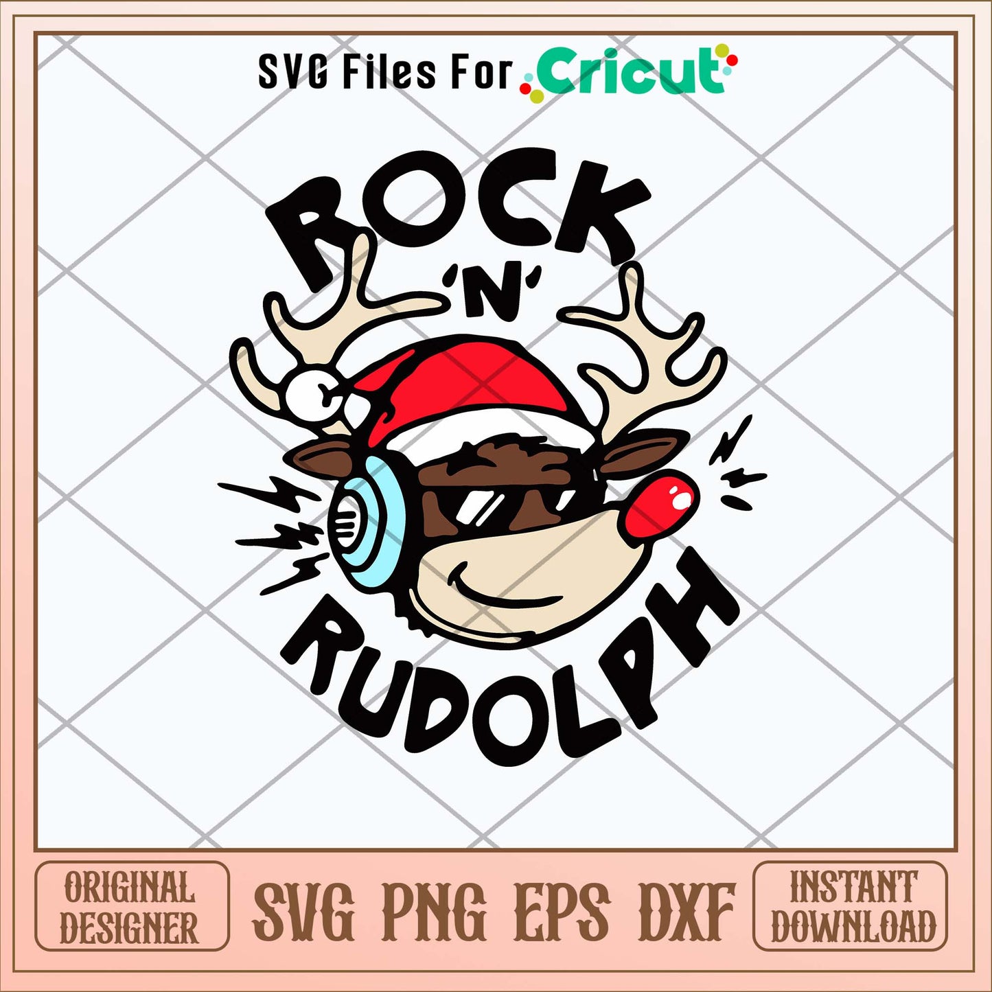Rock N Rudolph Svg, Rudolph Svg-Svgfilesforcricut