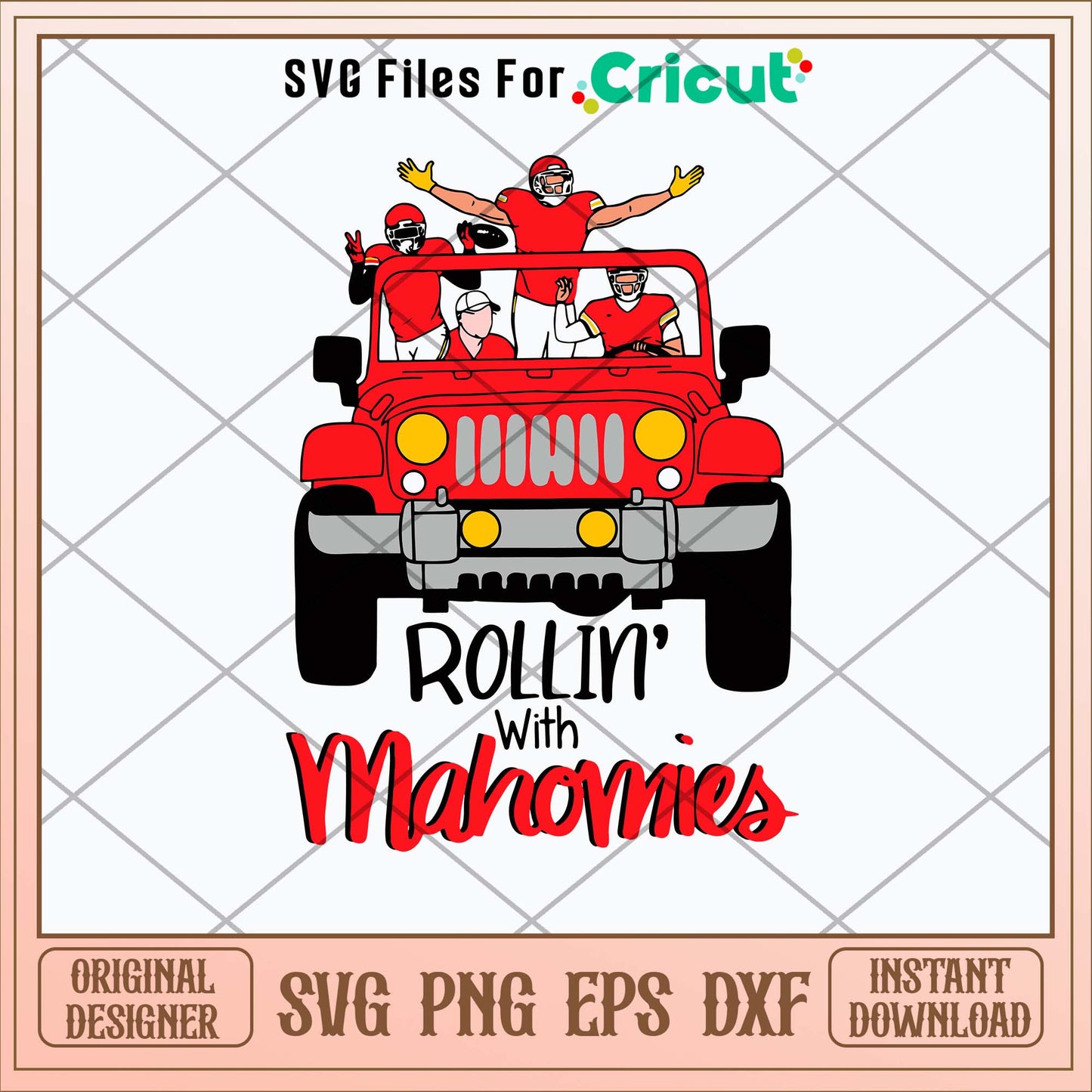 Rolling With Mahomies Chiefs Jeep Svg, Kansas City Chiefs Svg-Svgfilesforcricut