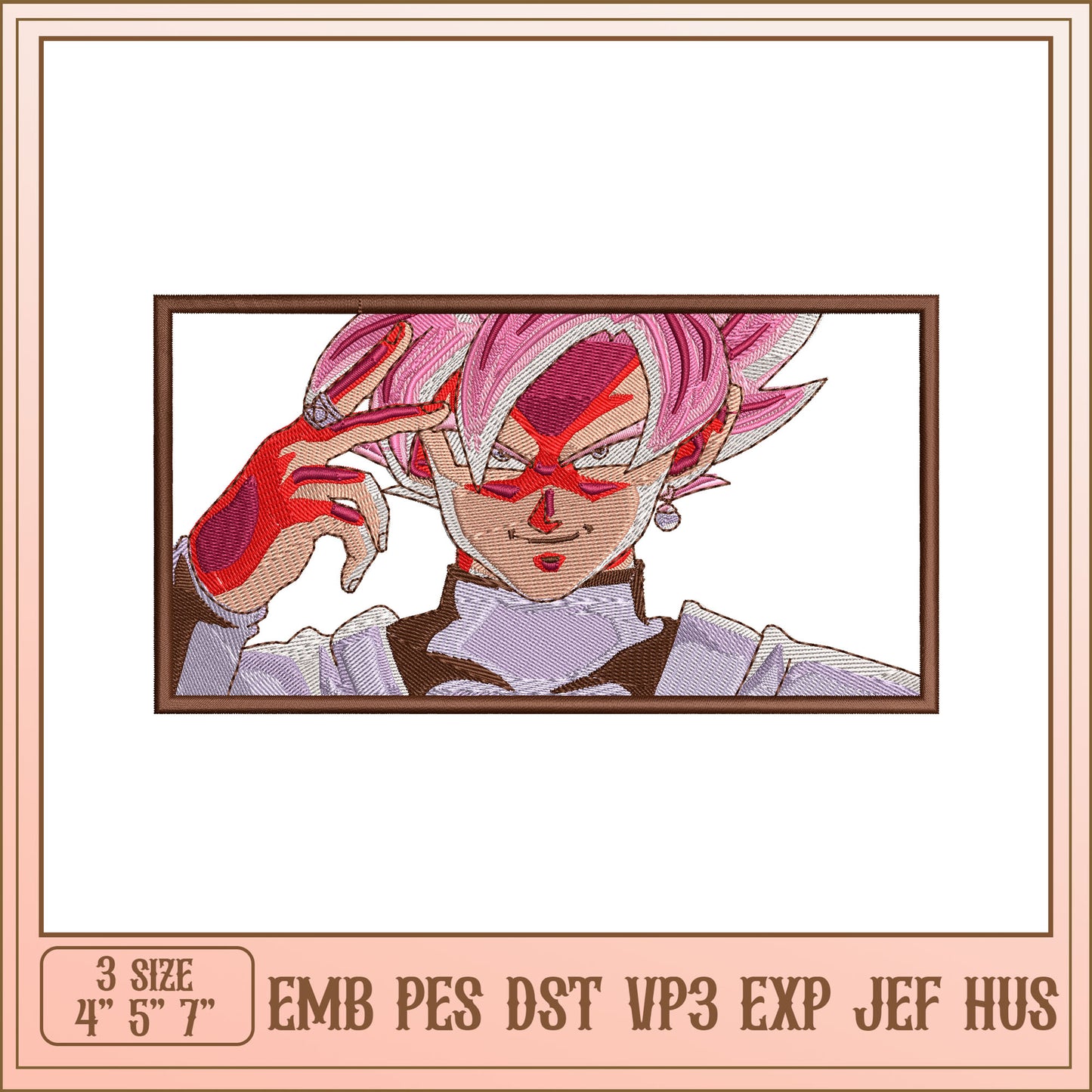 Rose Goku Black Embroidery Design