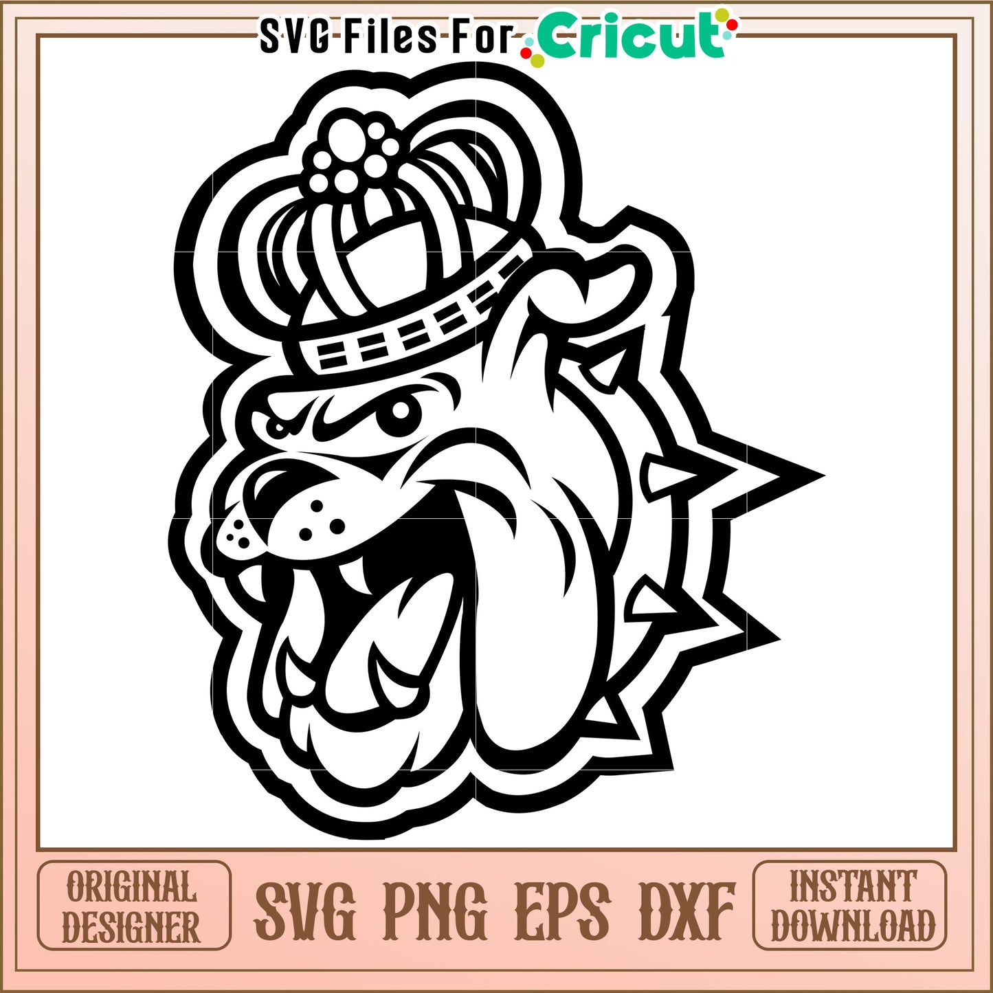 Royal Bulldog Illustration, perfect for Cricut and other cutting machines