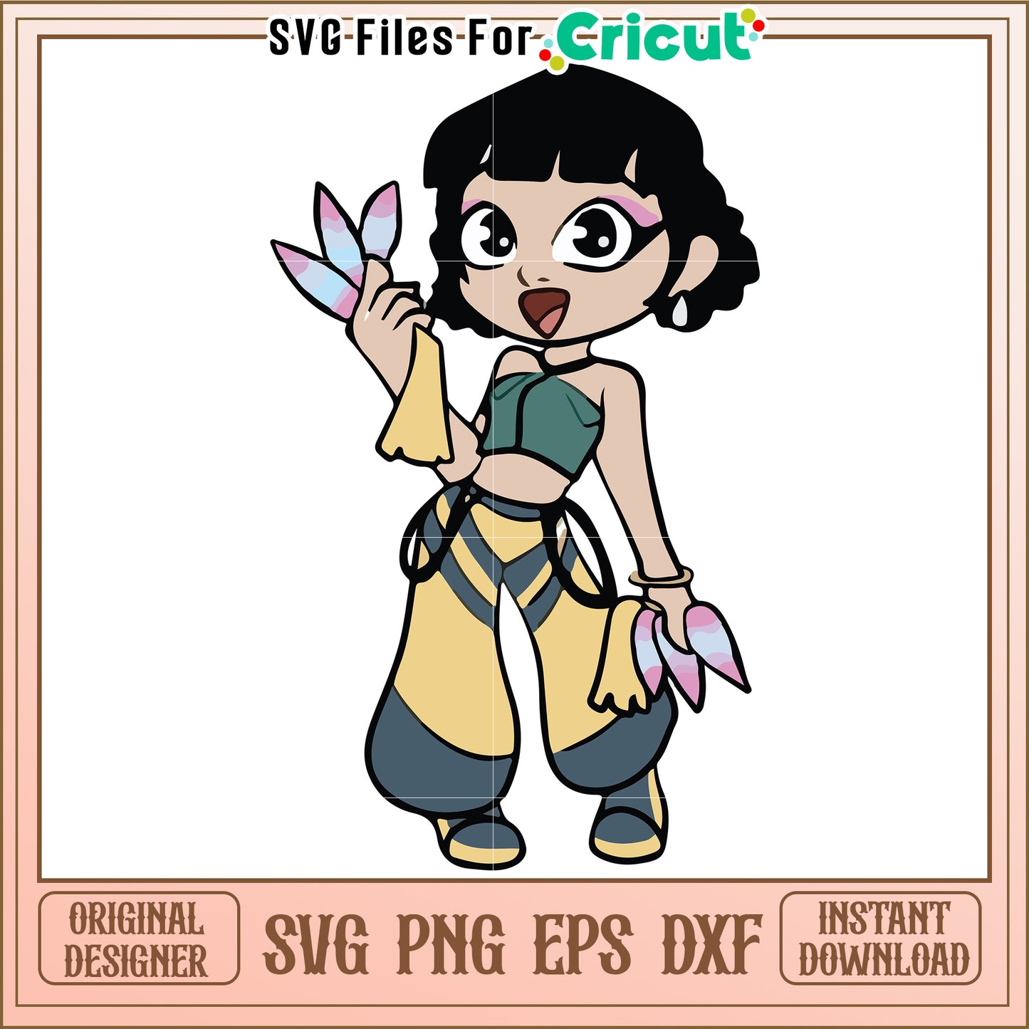 Rumi girl character svg, kpop cartoons svg, saja huntrix svg