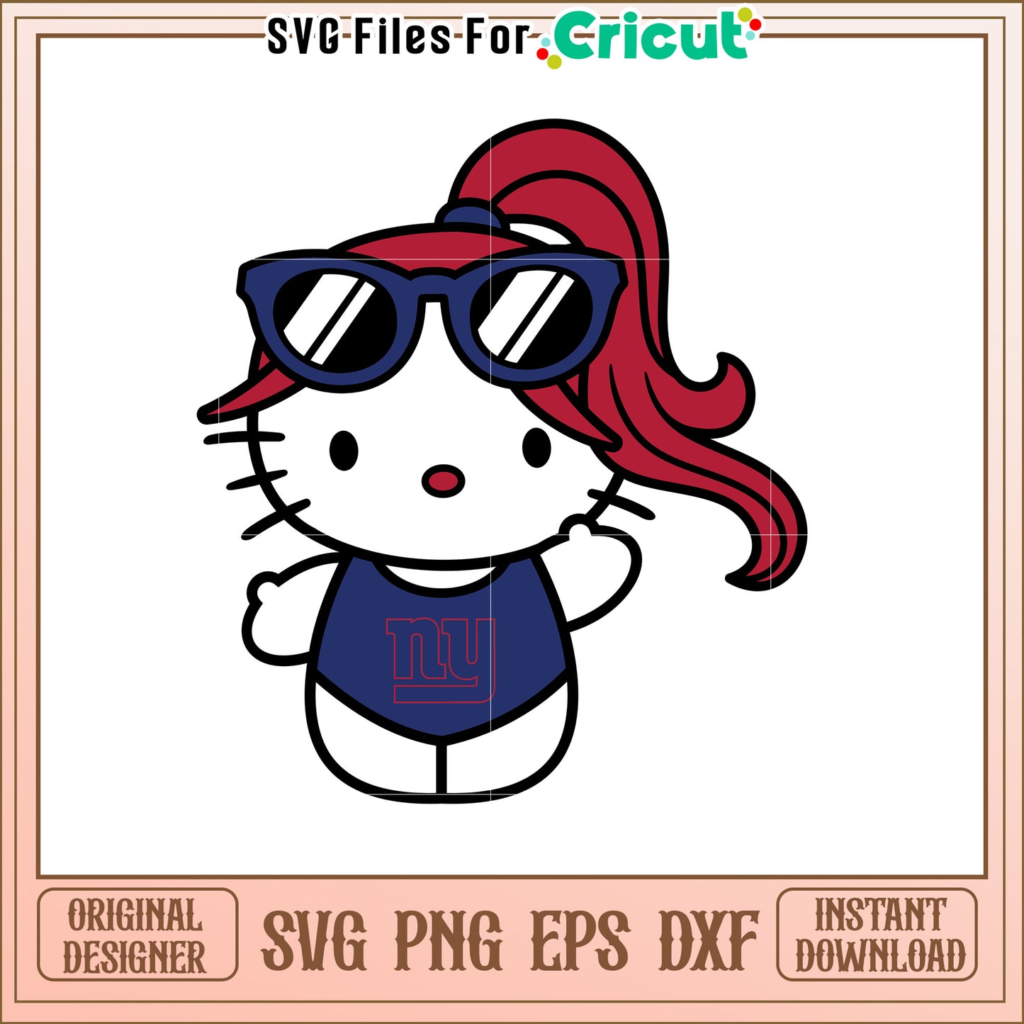 SVG Hello Kitty NY Giants Design