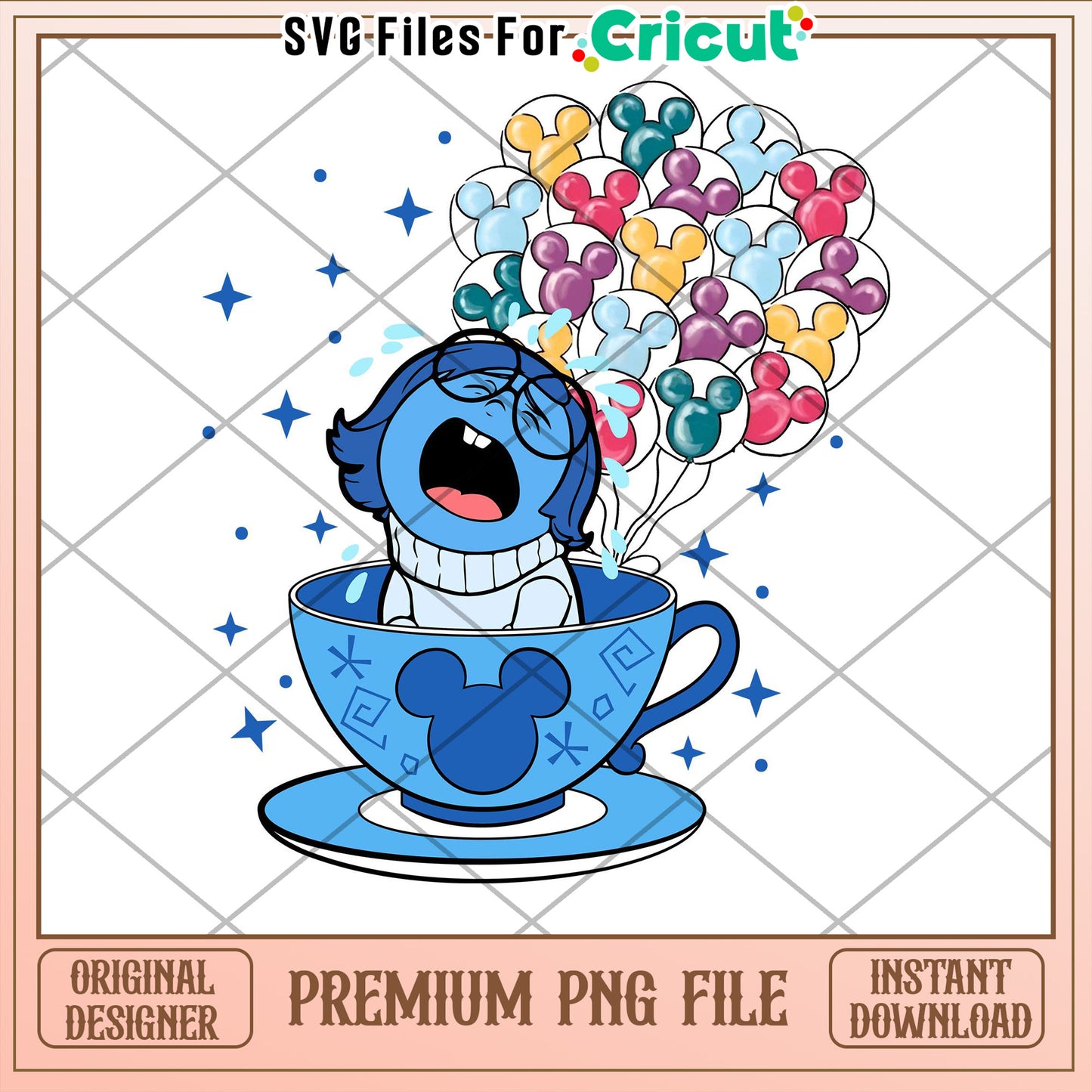 Sadness Mickey Balloon PNG Cricut