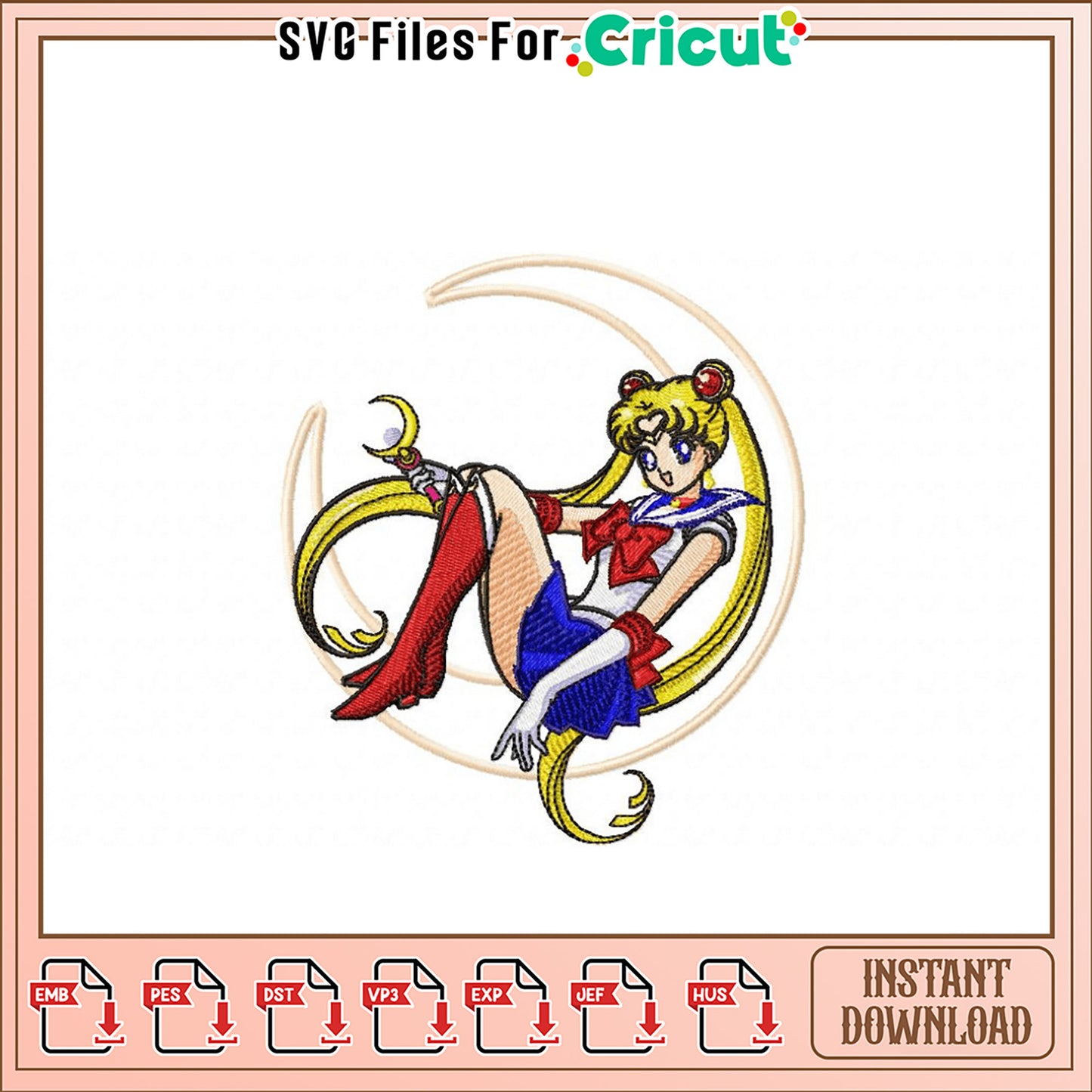 Sailor Moon Embroidery Design for DIY Projects