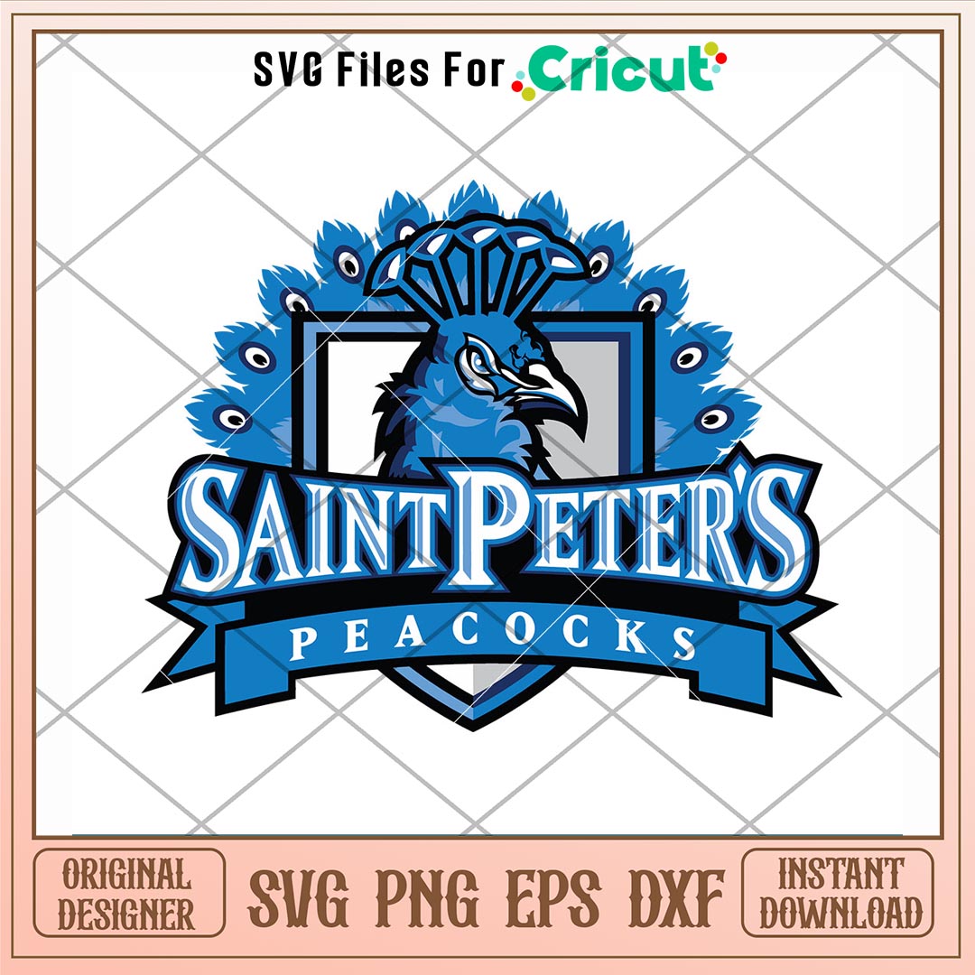 Saint Peter's Peacocks Logo Svg, Saint Peter's Peacocks Svg, NCAA Svg