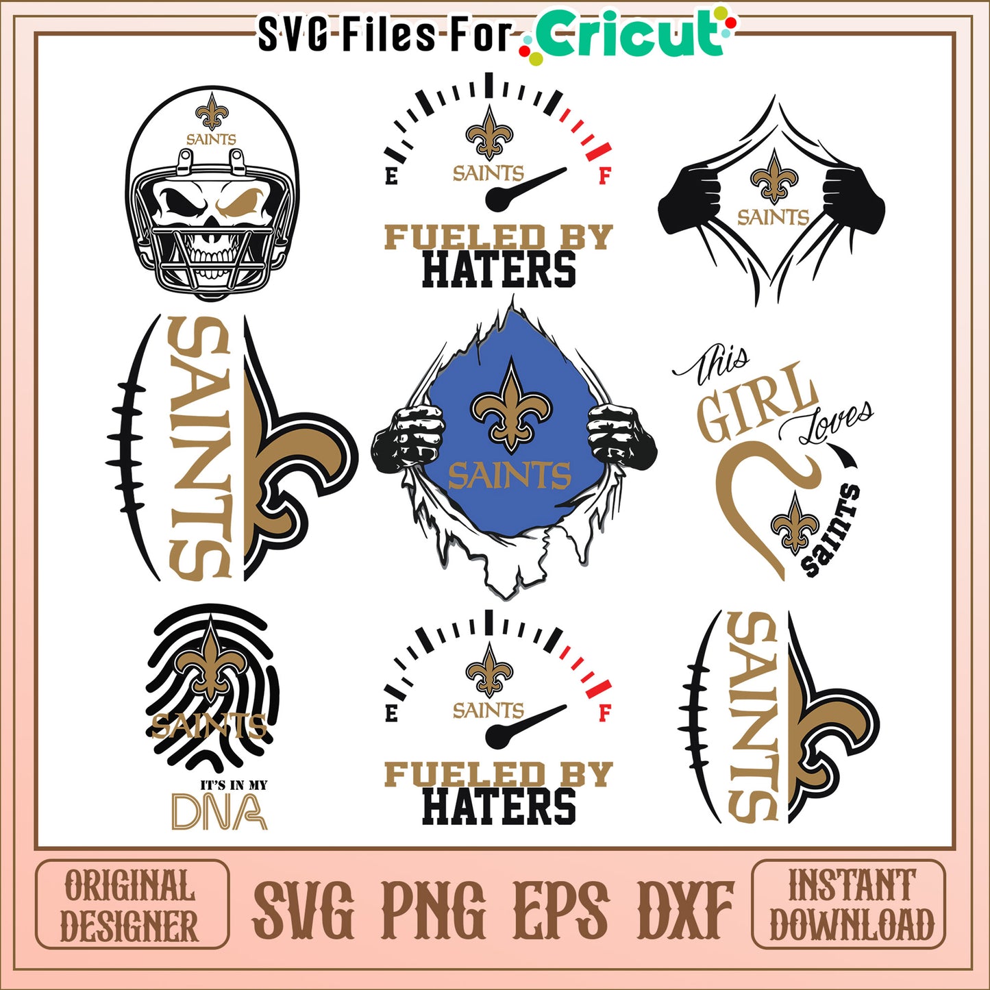 Saints SVG Bundle Football Designs Instant Download