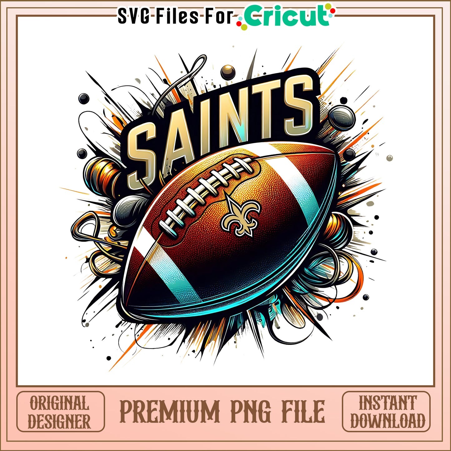 Saints logo rugby ball png, New Orleans Saints png, NFL png