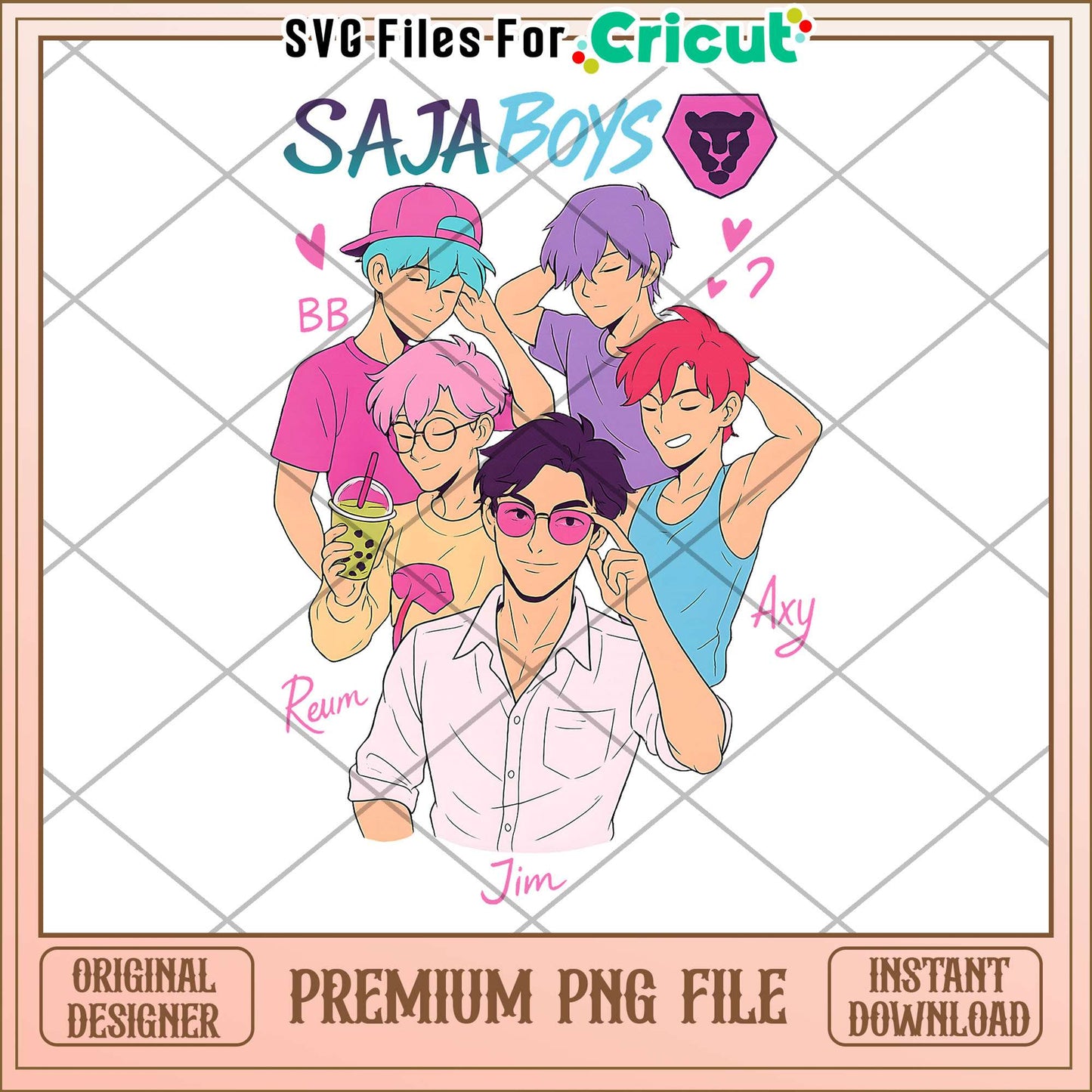 Saja boys band kpop png, saja boys band png, huntrix band png