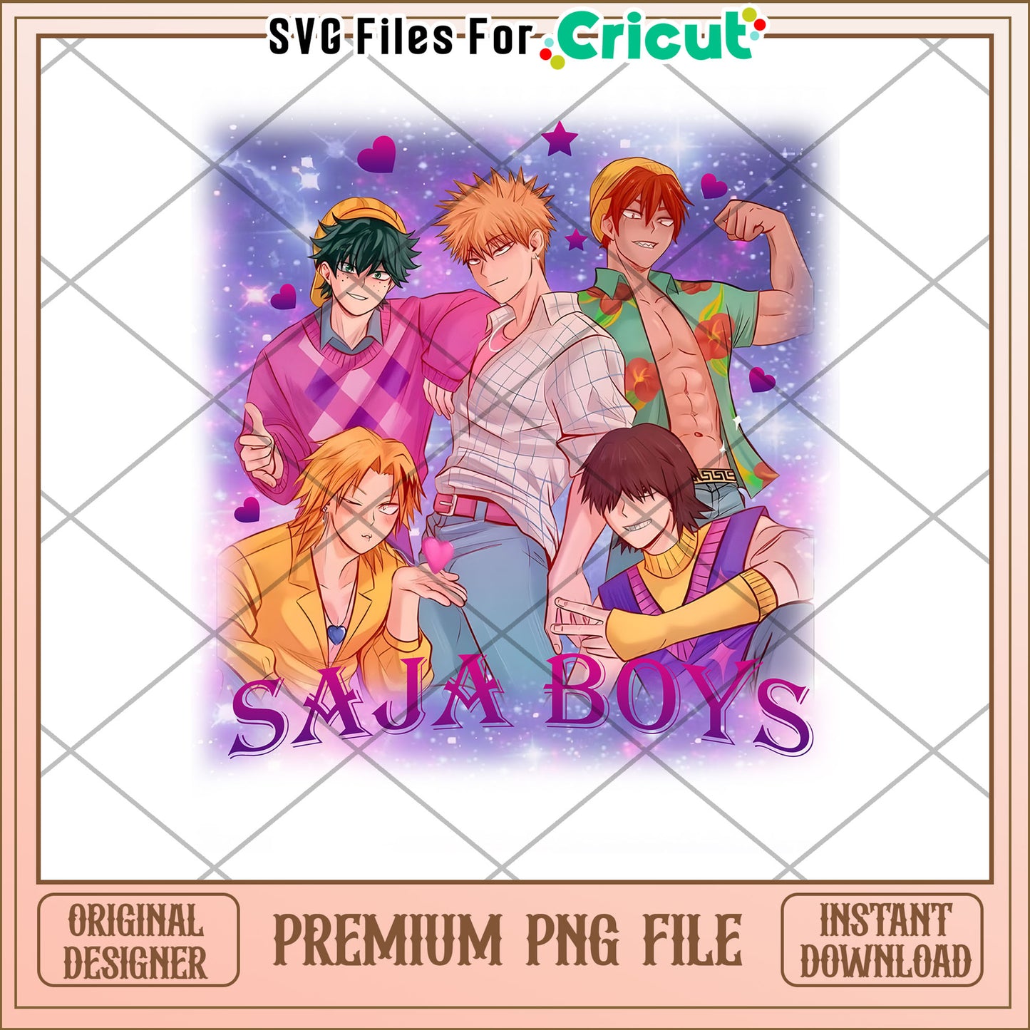 Saja boys cartoon png, kpop band png, korean cartoon png