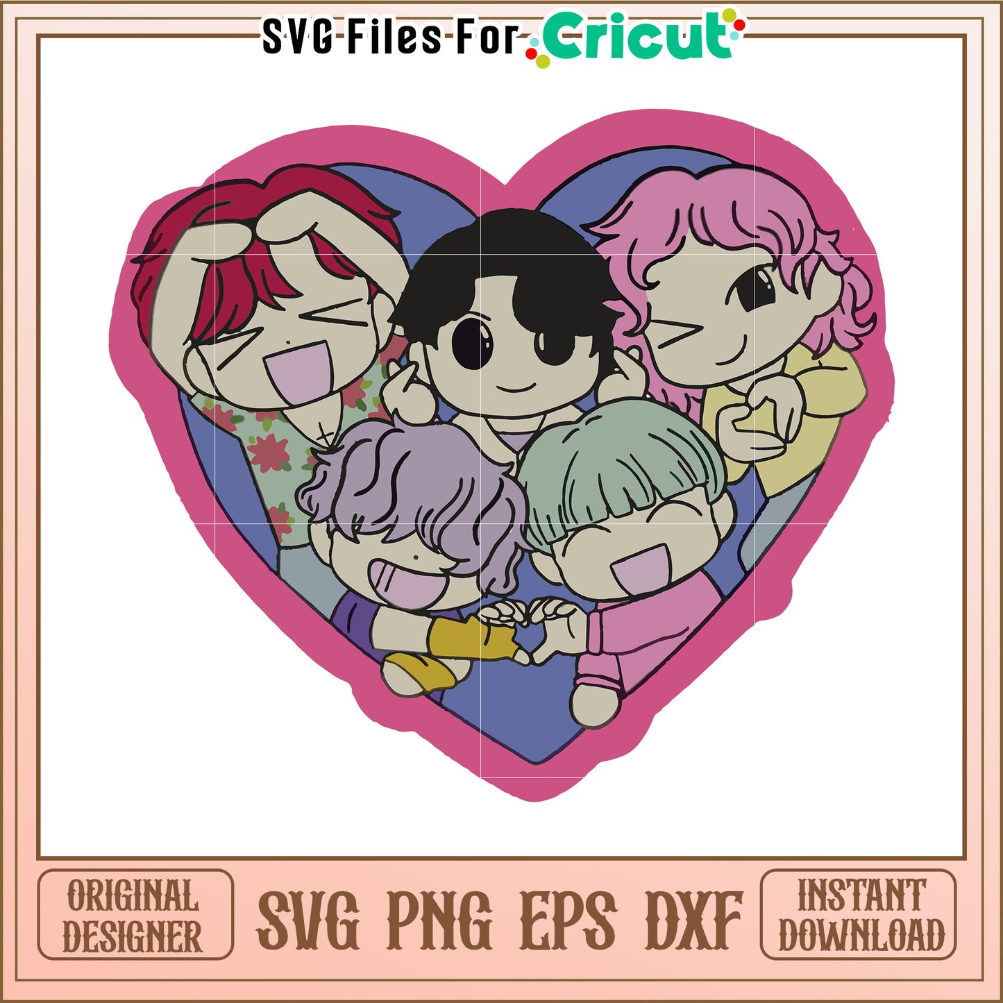 Saja boys heart svg, kpop band svg, kpop demon hunters svg