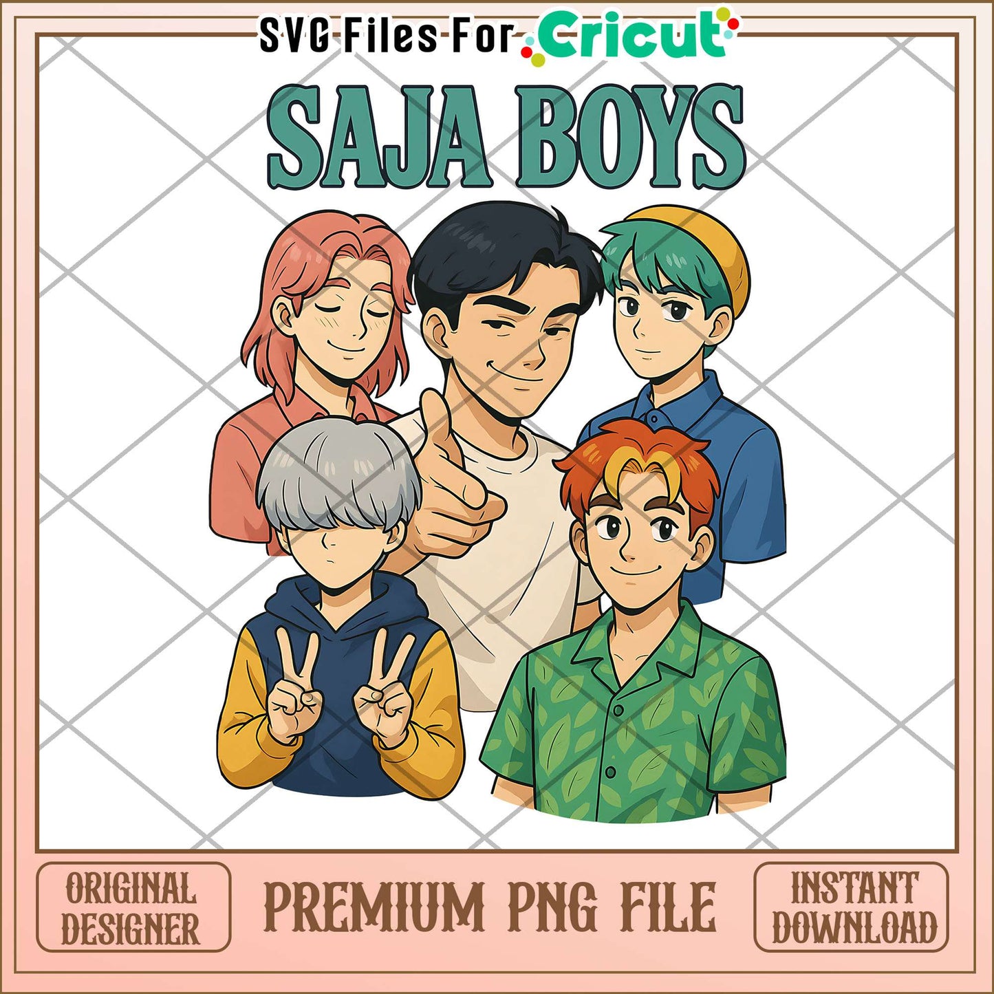 Saja boys kpop band png, cute demon slayer png, kpop boy png