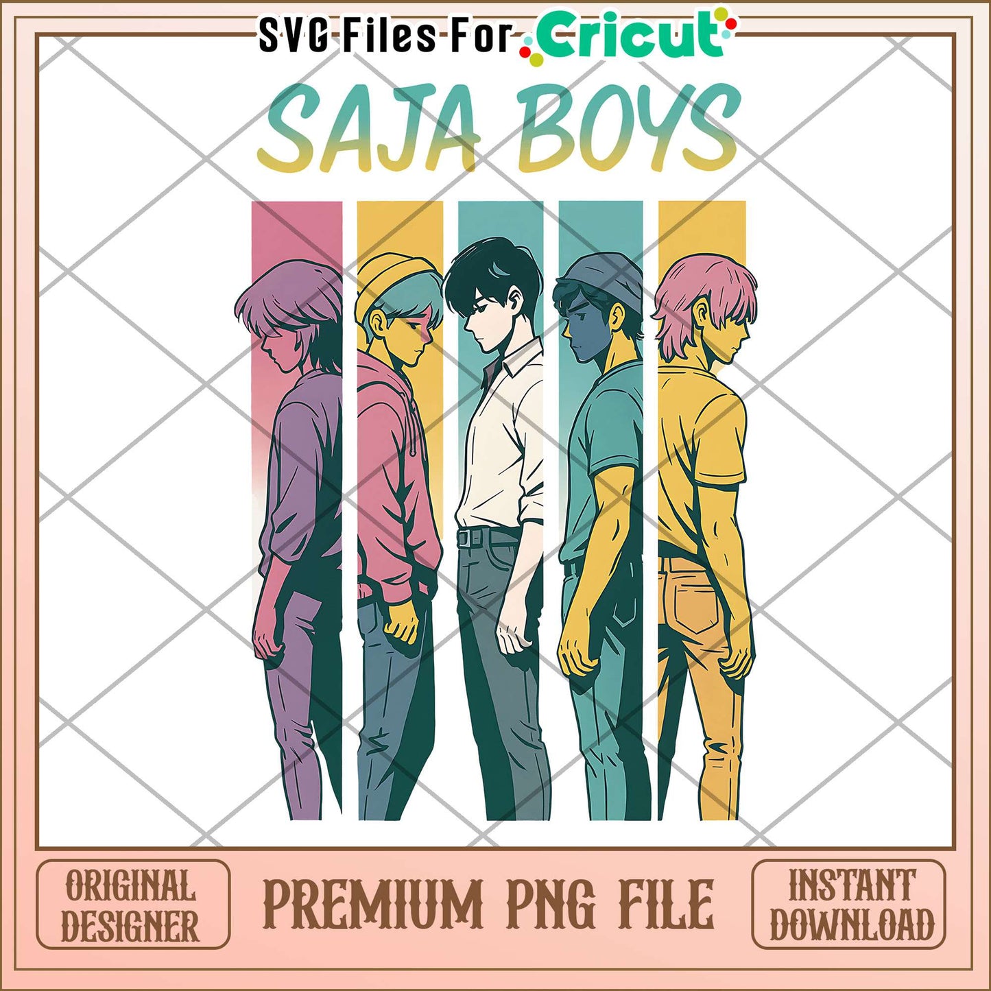 Saja boys logo design png, cute demon slayer png, kpop boy png