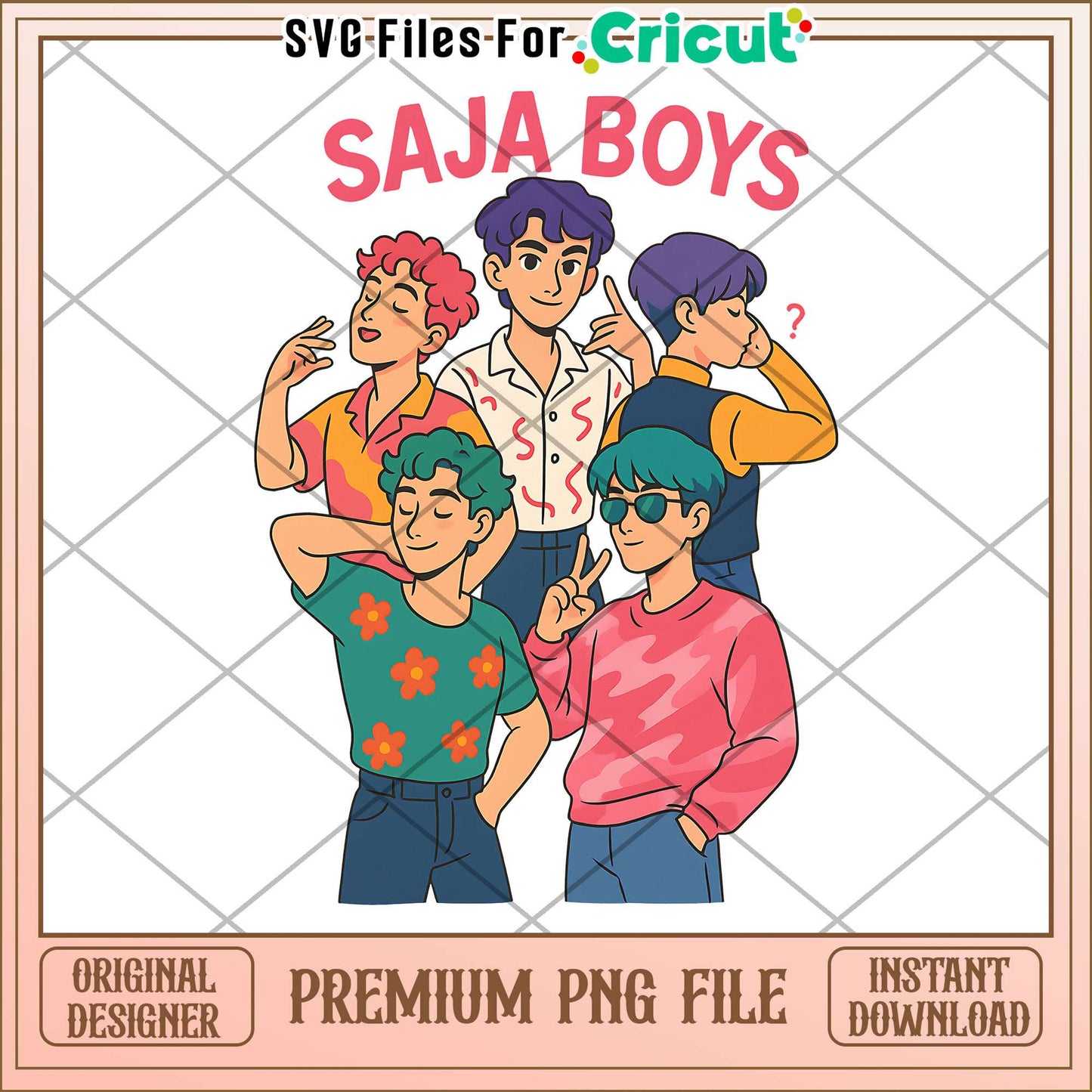 Saja boys members png, kpop demon hunter png, demon idol pnf