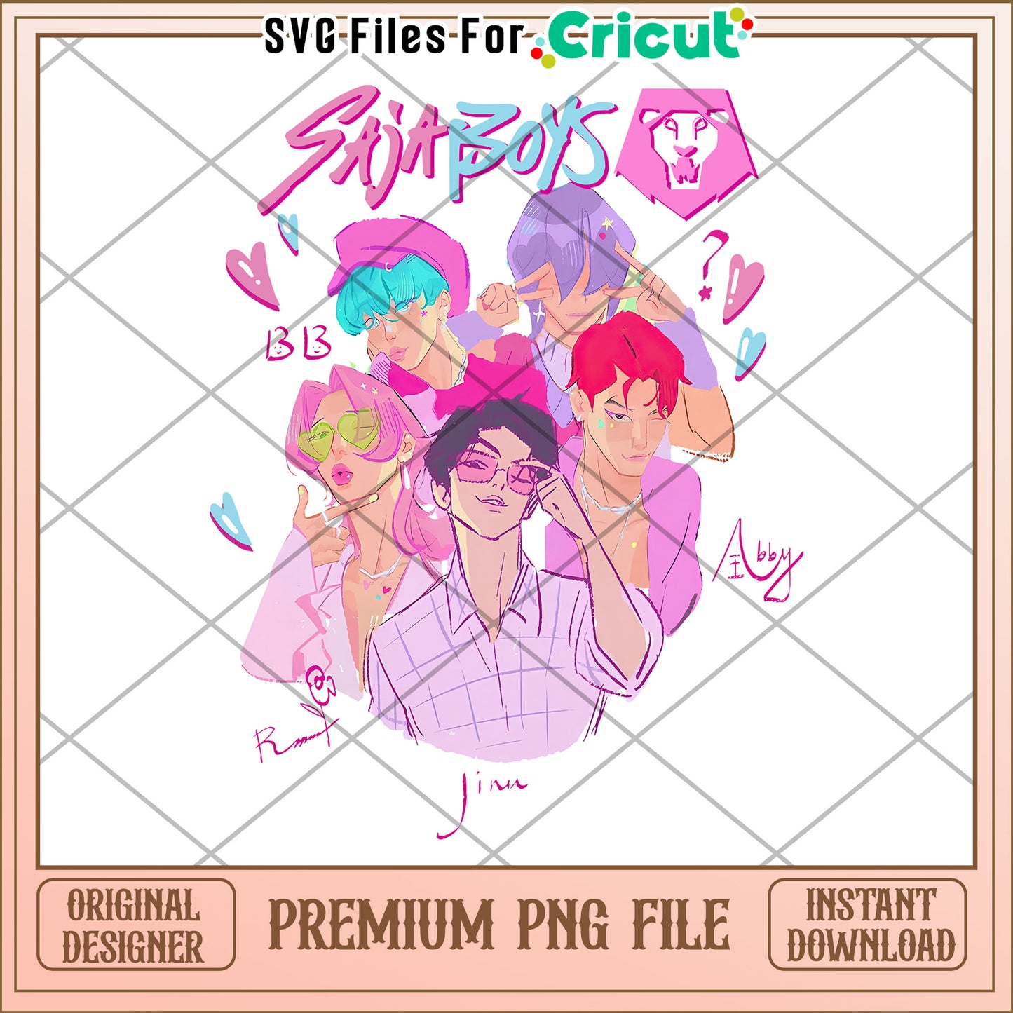 Saja boys members png, manhwa png, saja and huntrix png