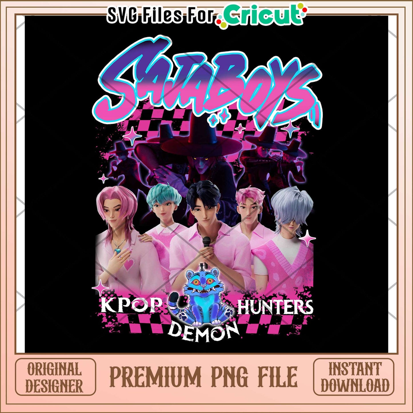 Saja boys png, demon hunters png, kpop style png