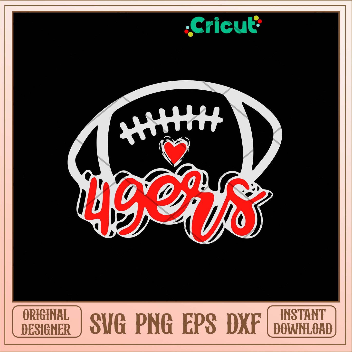San Francisco 49ers Ball Svg, Logo San Francisco 49ers Svg-Svgfilesforcricut