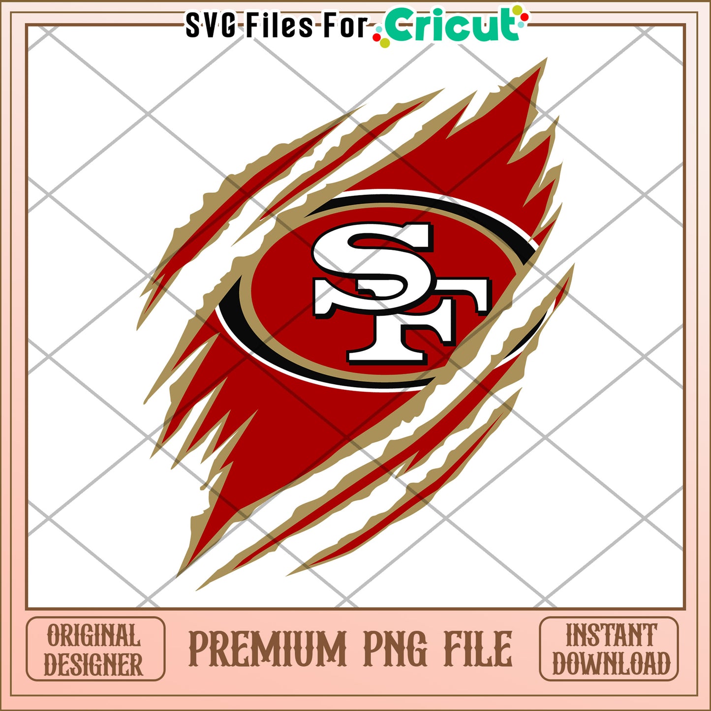 San Francisco 49ers Logo PNG Design for Cricut, Instant Download File