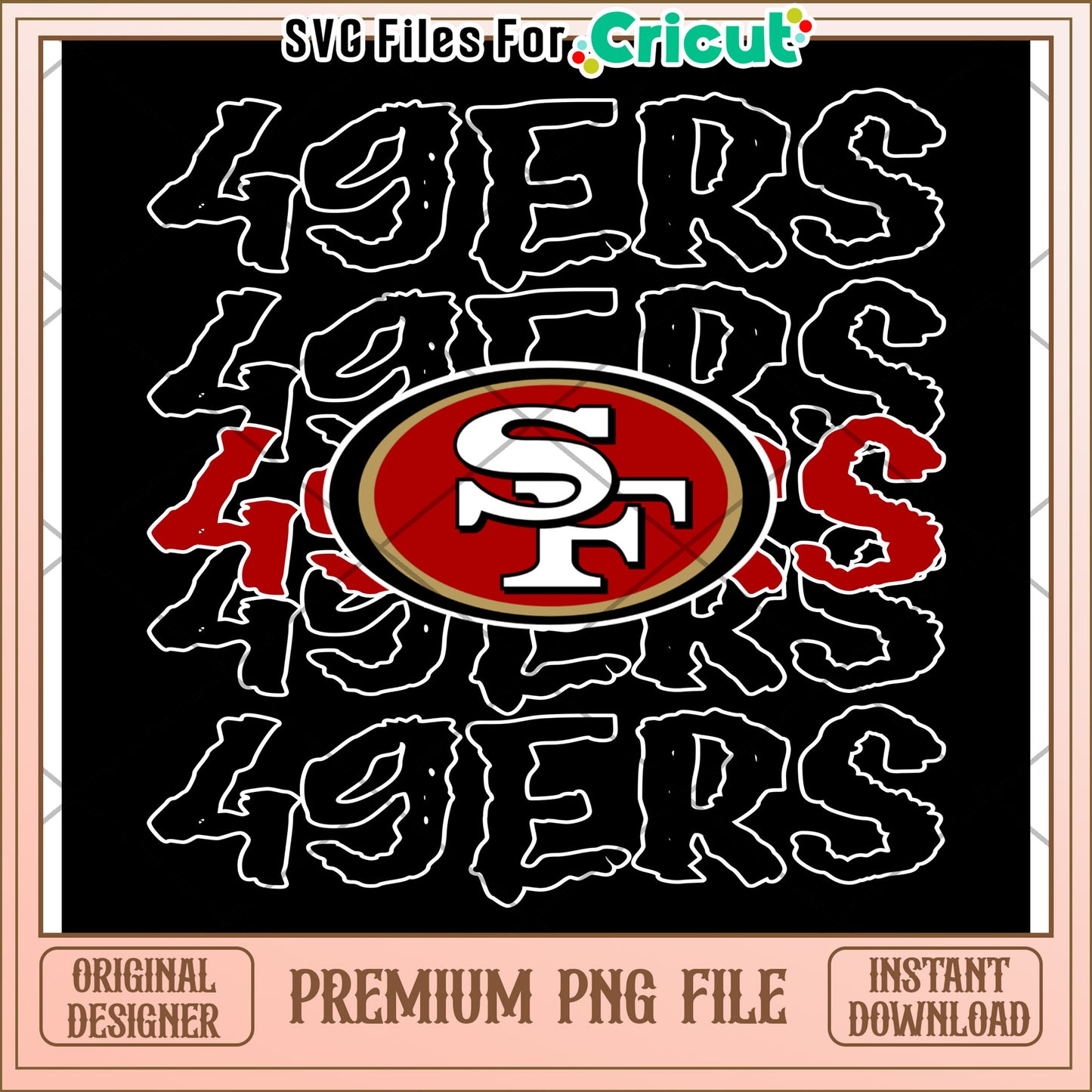 San Francisco 49ers PNG File for Cricut, Instant Download Design