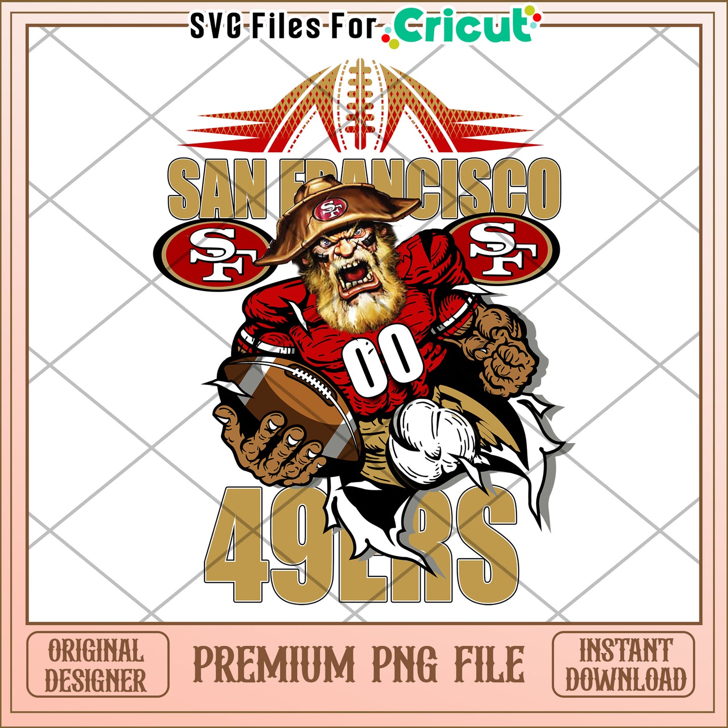 San Francisco 49ers PNG design for crafts, original artwork download