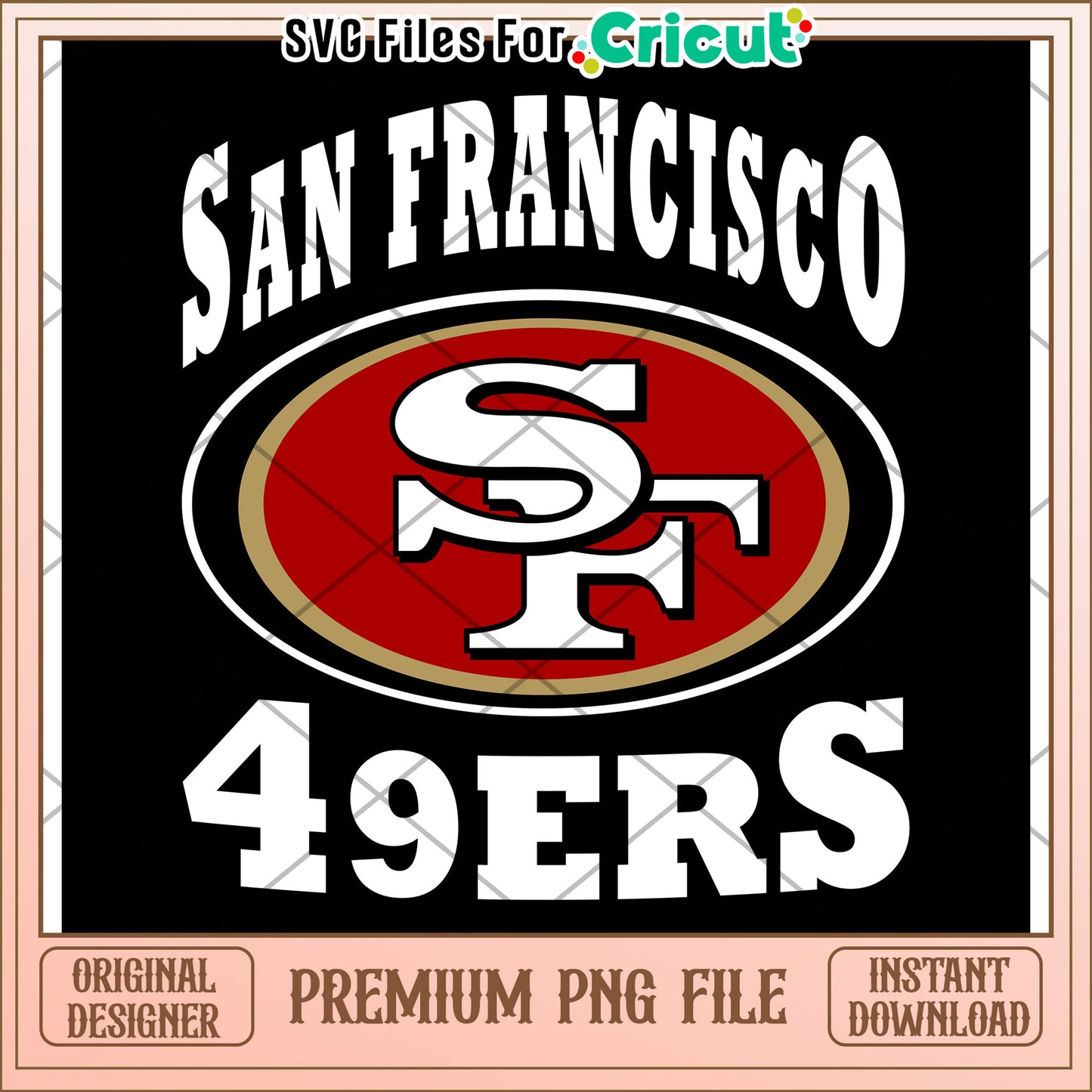 San Francisco 49ers logo design, instant download PNG file