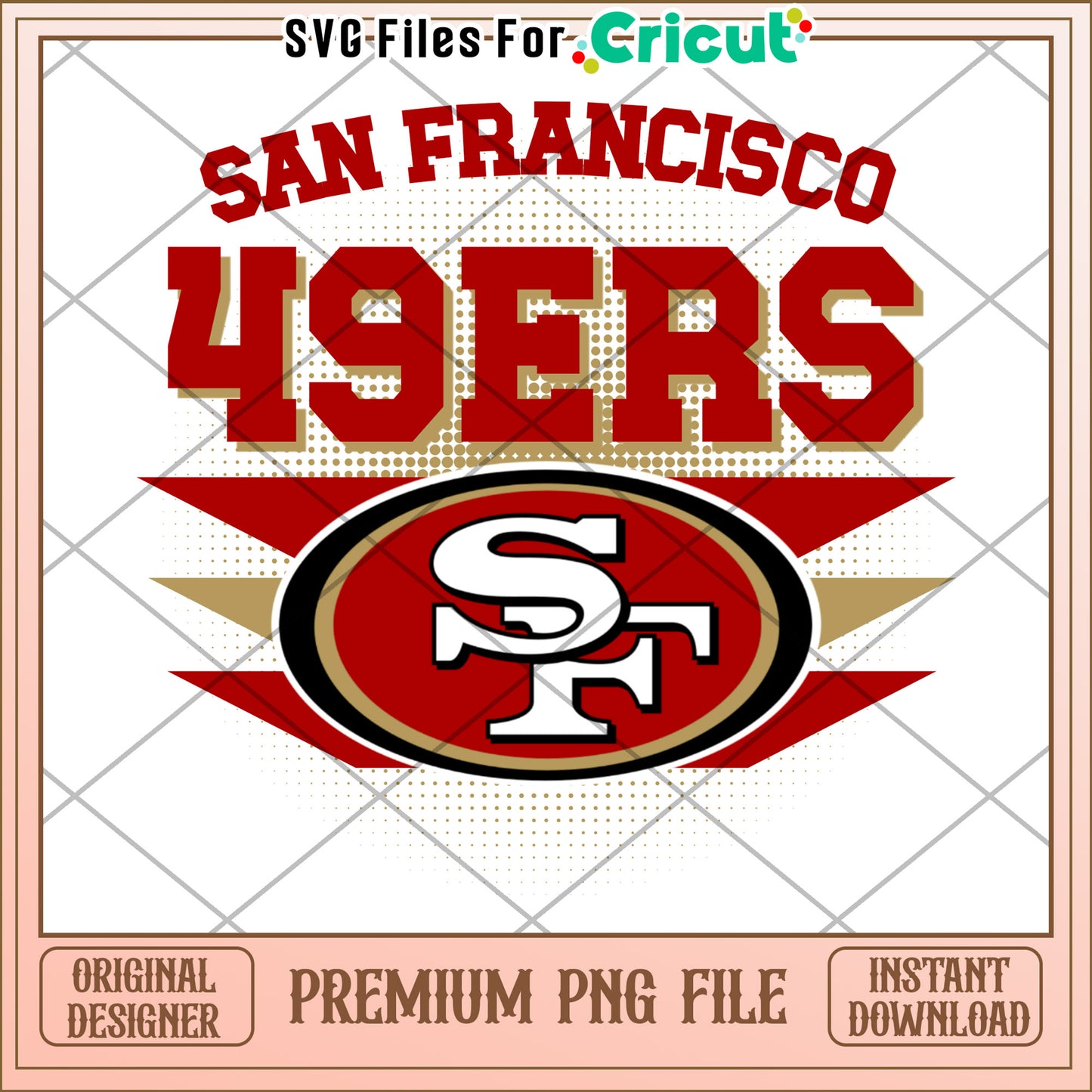 San Francisco 49ers logo design for Cricut, premium PNG download