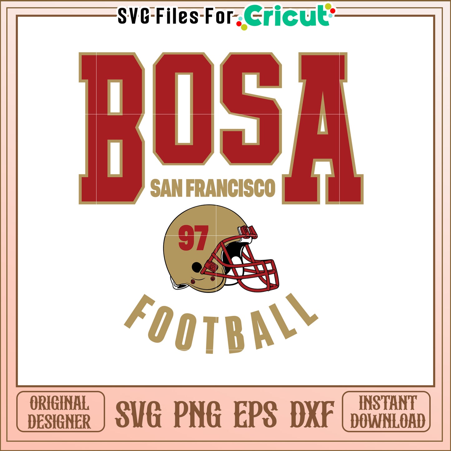 San Francisco Bosa Football SVG Design for Fans