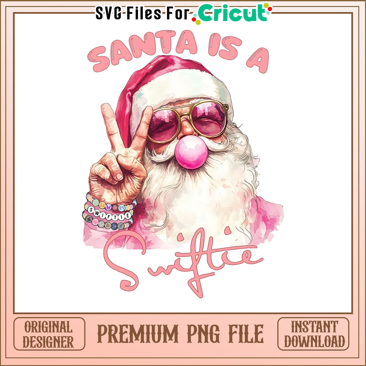 Santa is a Swiftie PNG file, perfect for holiday crafting projects
