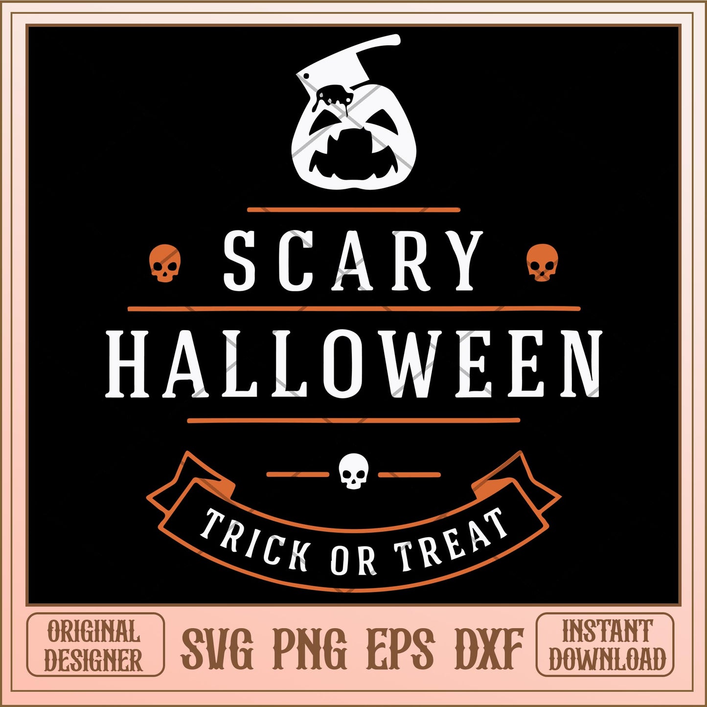 Scary Halloween Trick or Treat white svg, halloween characters svg, digital download