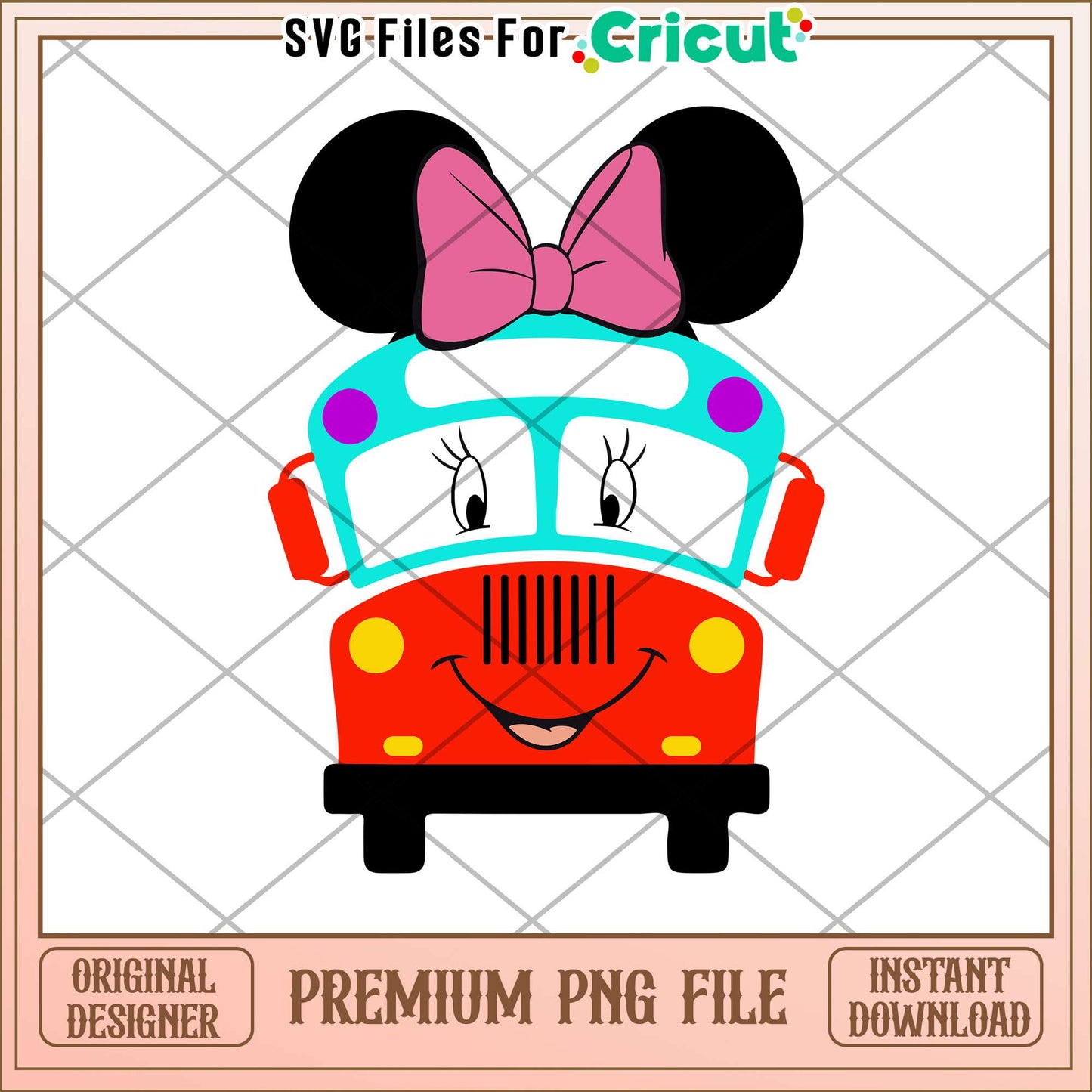 School bus minnie mouse png, school bus png, disney png