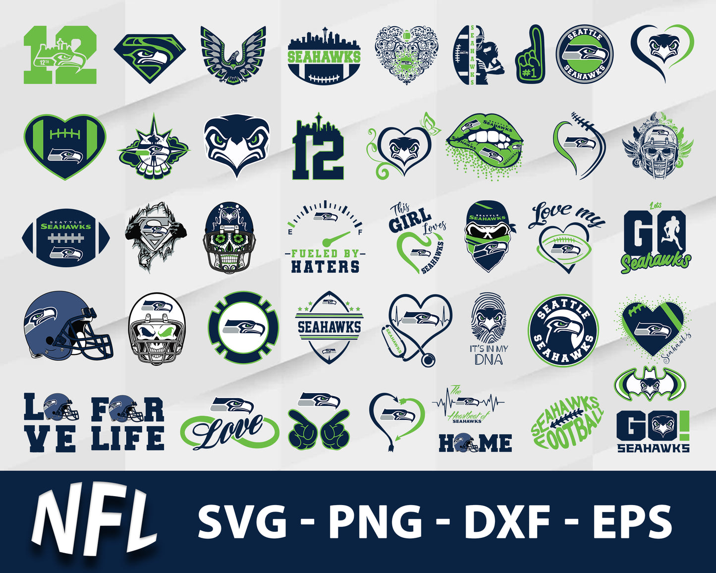 Seattle seahawks logo nfl bundle svg, seattle seahawks football svg