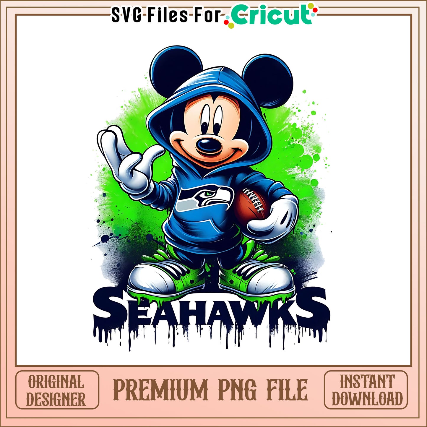 Seahawks Mickey rugby ball png, Seattle Seahawks png, NFL png