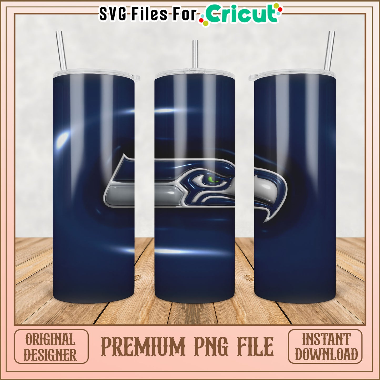 Seahawks Tumbler Design Premium PNG File for Cricut Download