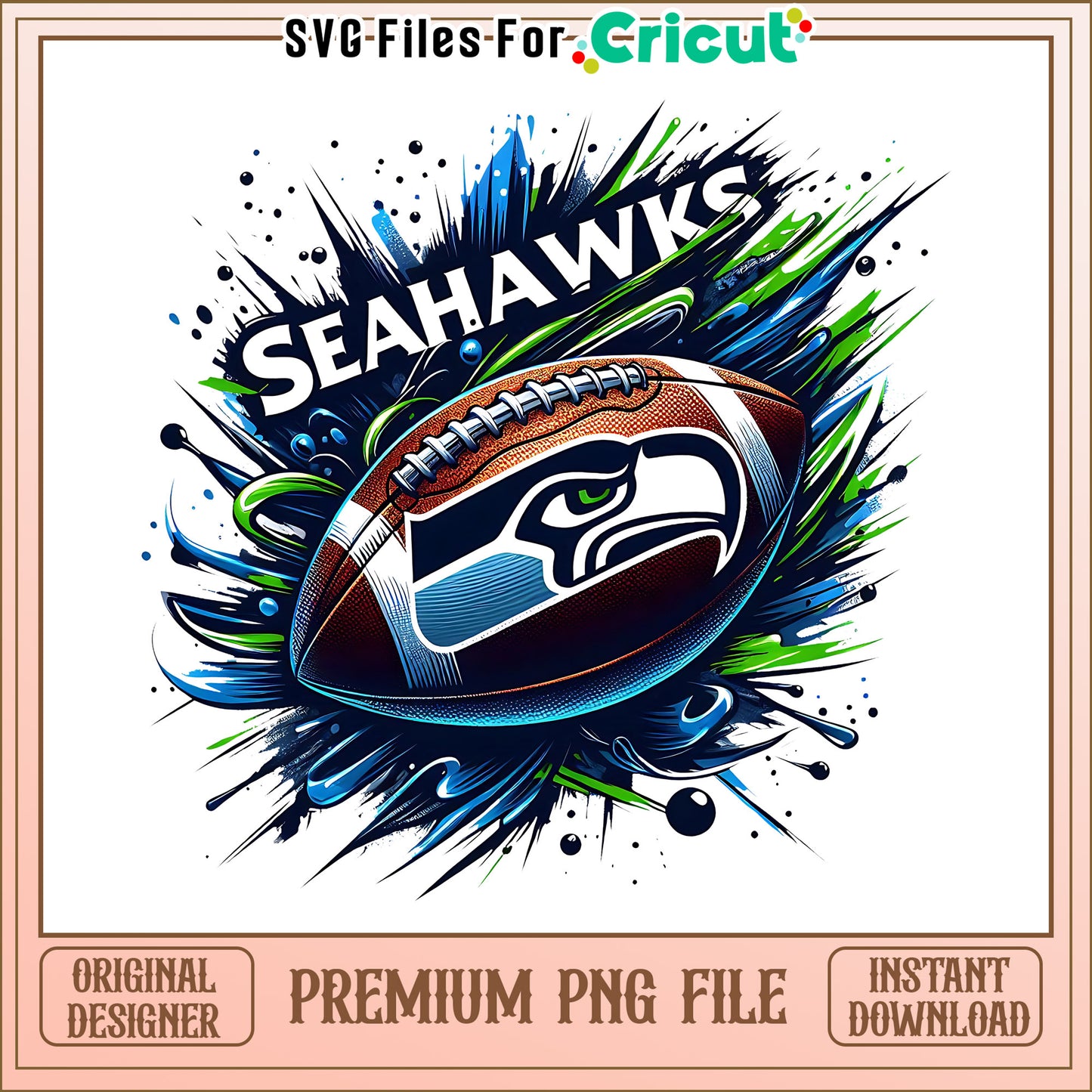 Seahawks logo rugby ball png, Seattle Seahawks png, NFL png