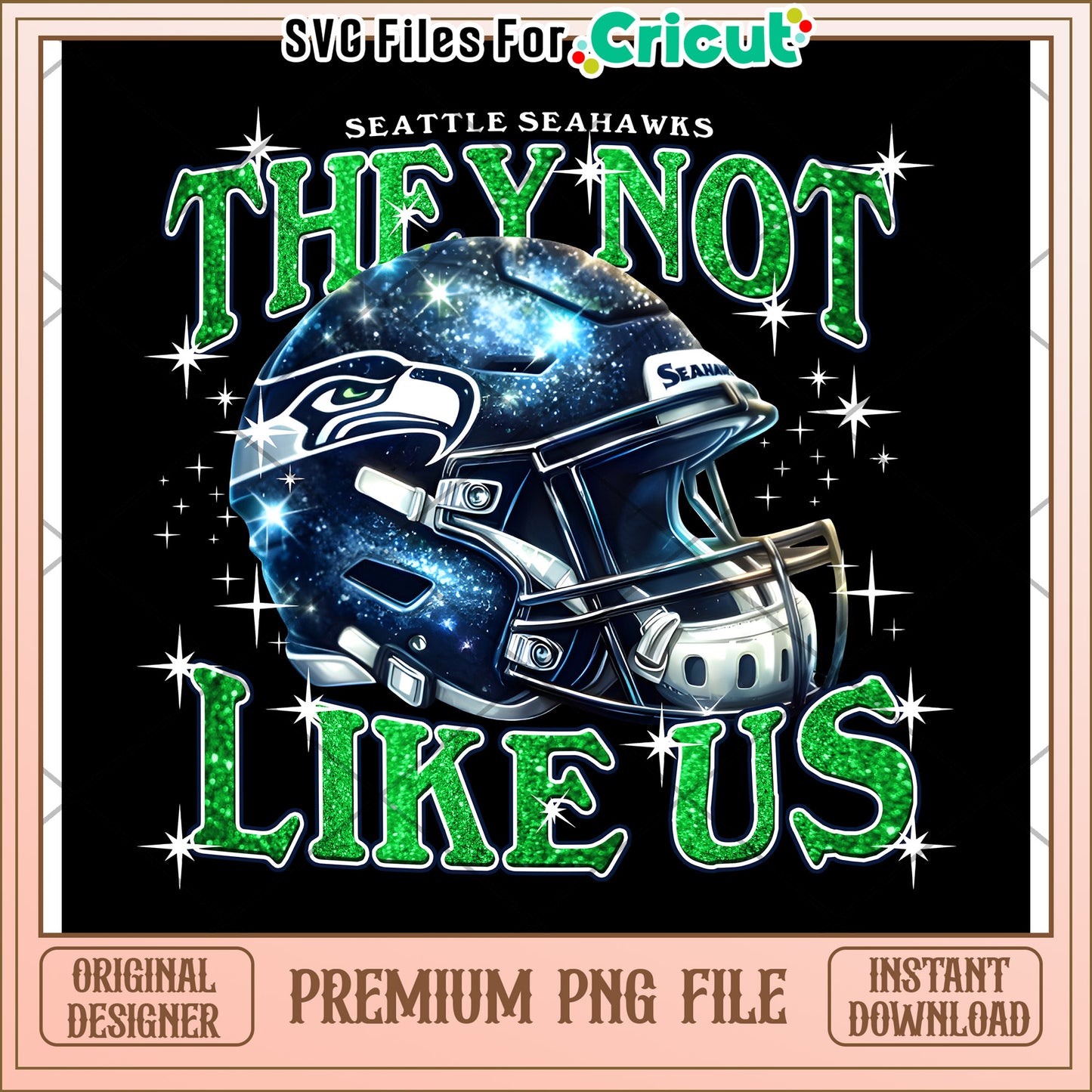 Seattle Seahawks Helmet Design, Perfect for Cricut Projects