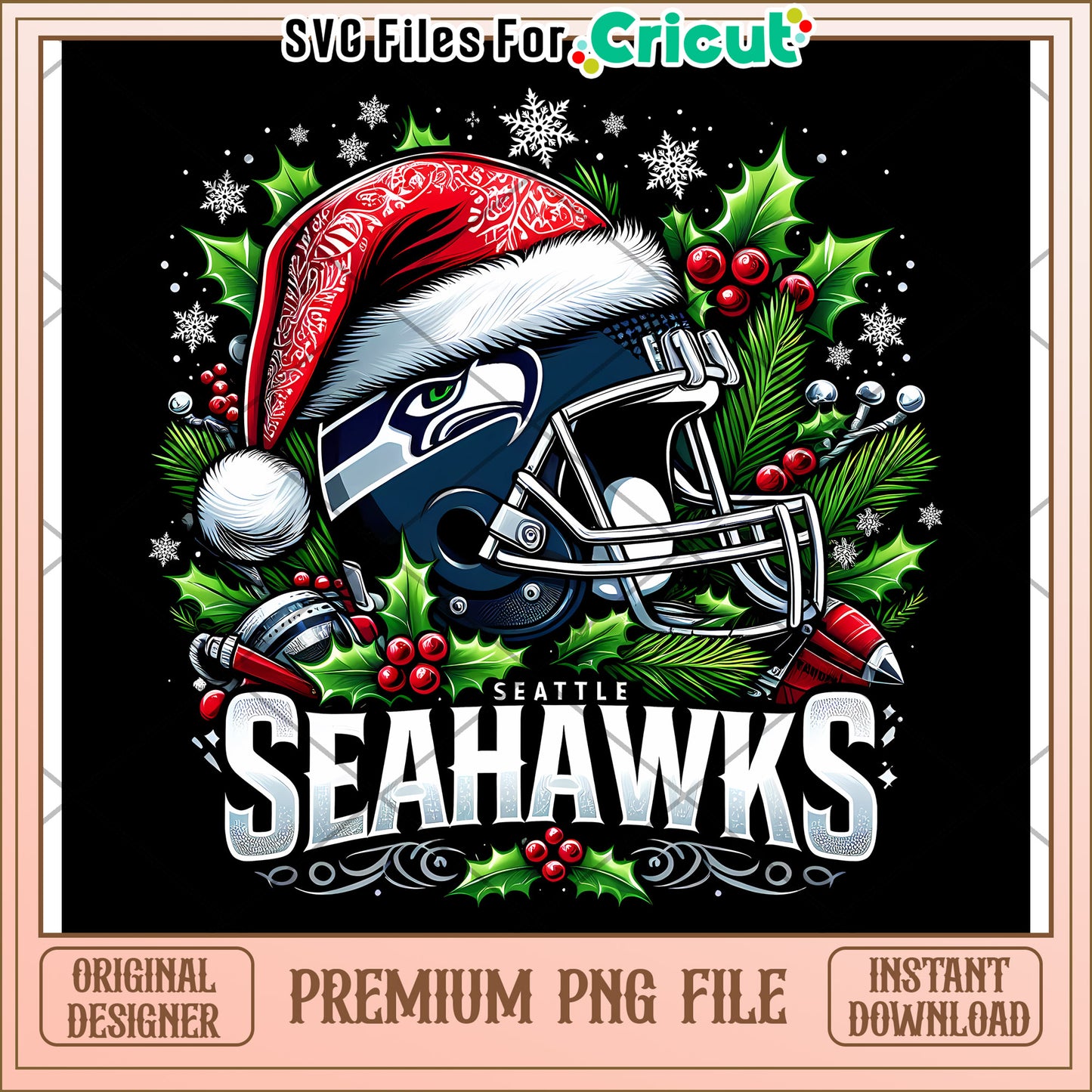 Seattle Seahawks PNG File for Cricut, Perfect for Holiday Crafts