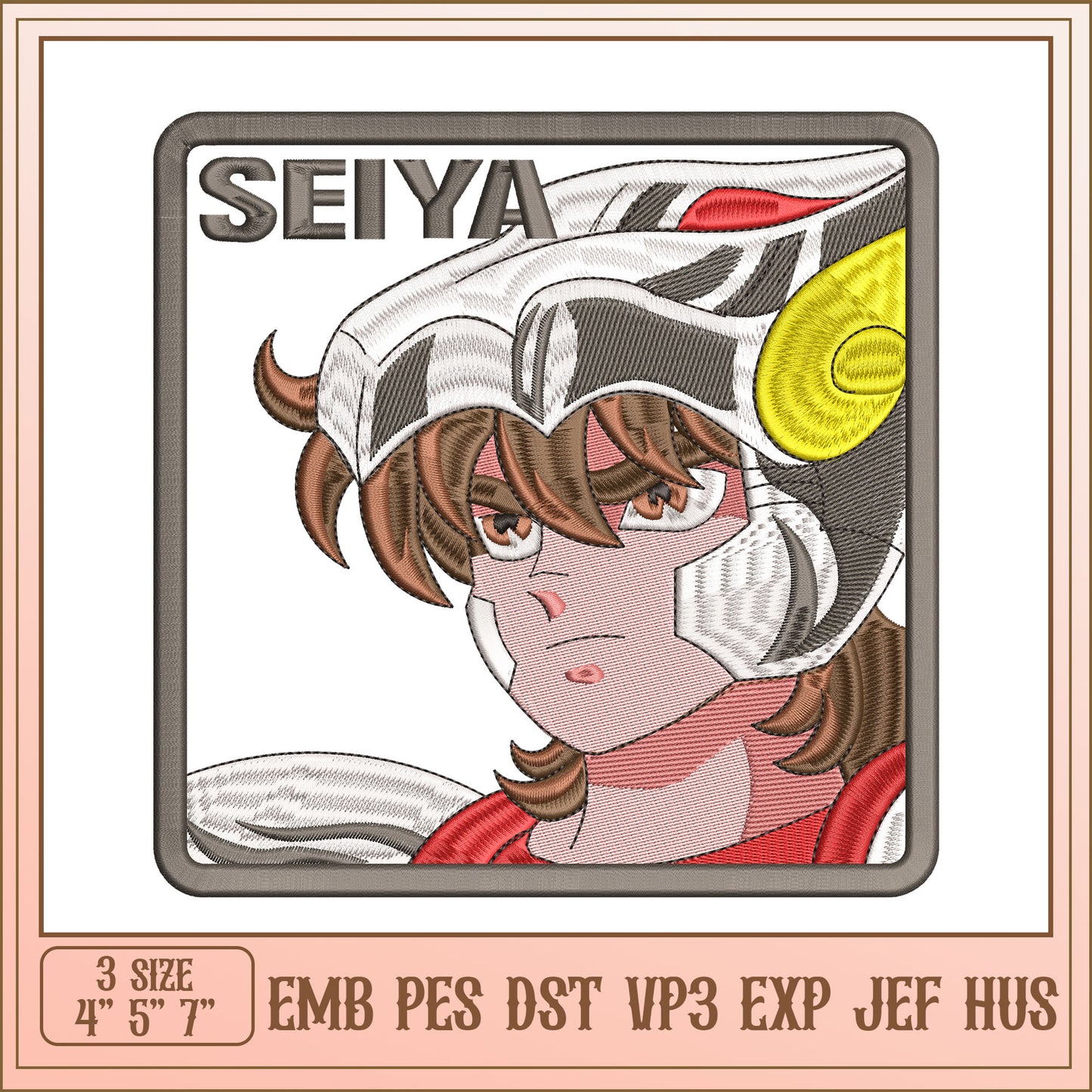 Seiya Embroidery Design - 3 Sizes